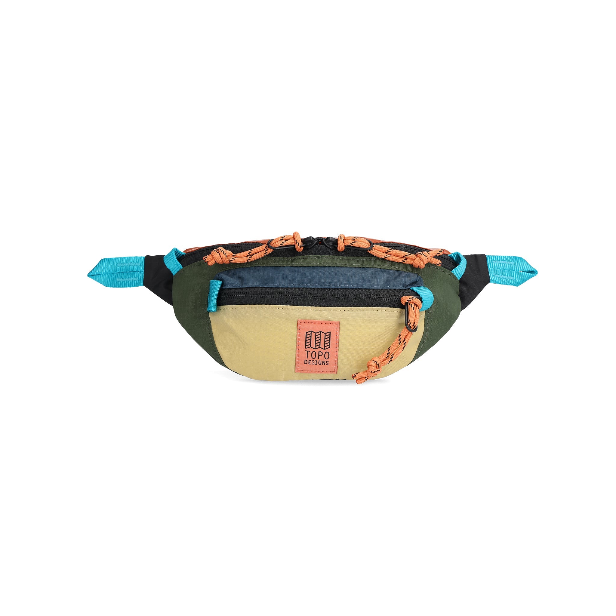 Frontansicht des Topo Designs Mountain Waist Pack in "Olive / Hemp"