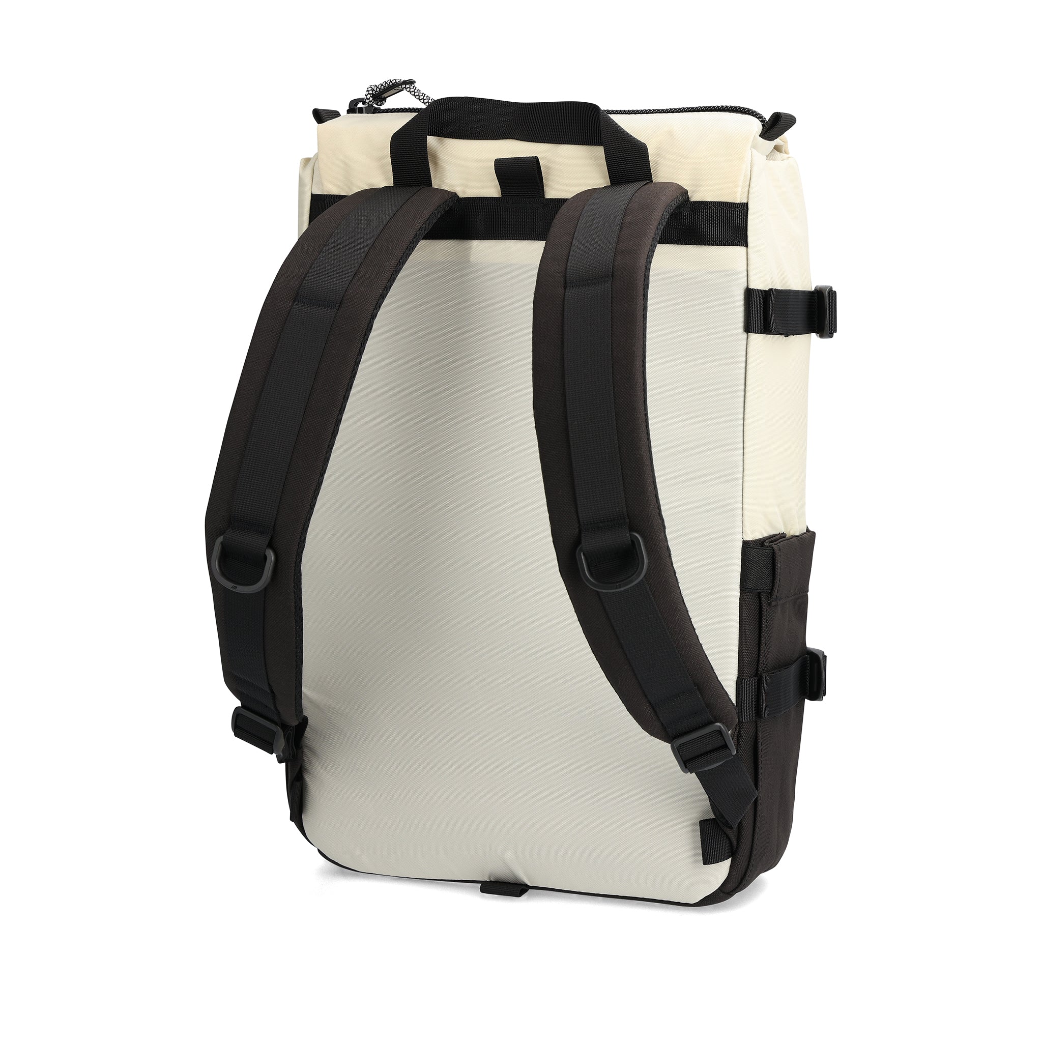 Rückansicht des Topo Designs Rover Pack Classic in "Bone White / Black"