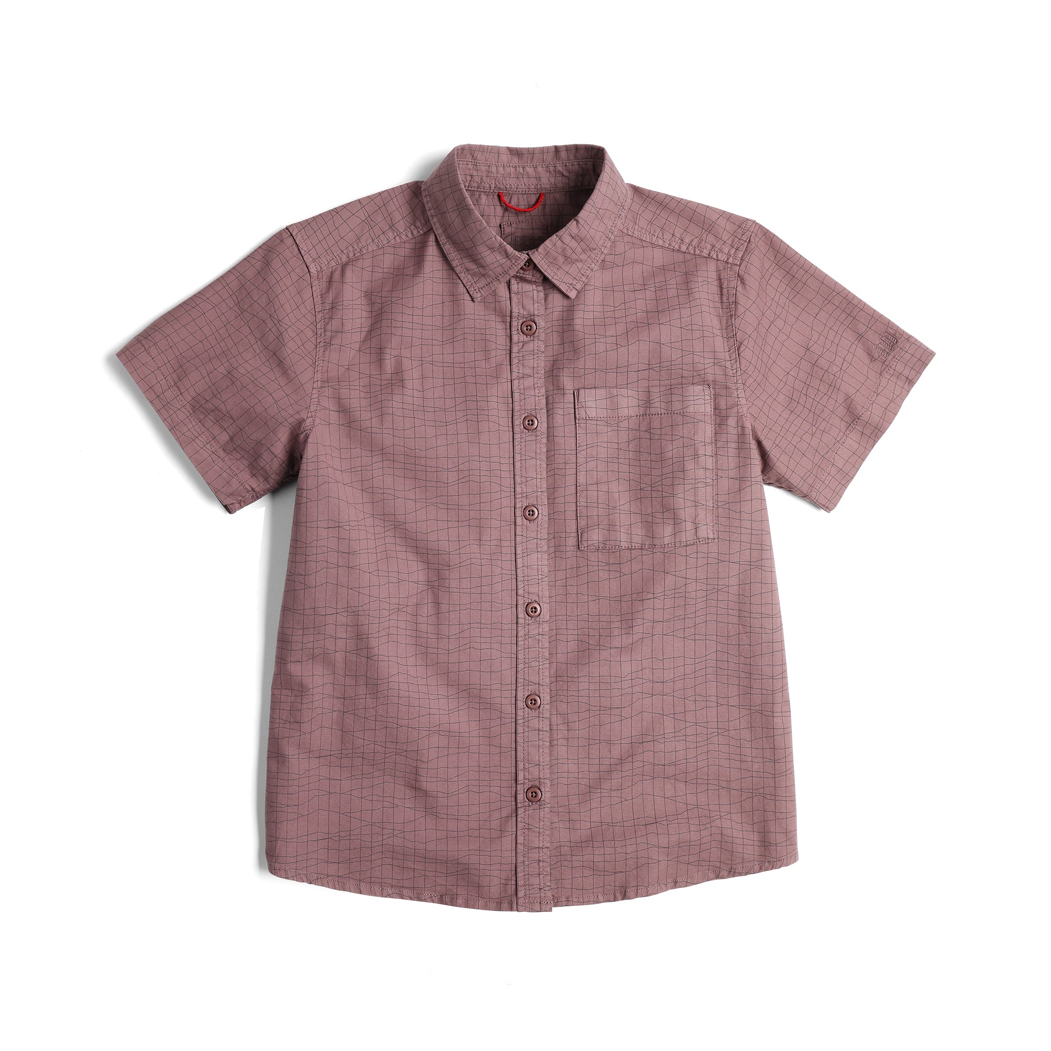 Vorderansicht des Topo Designs Dirt Desert Shirt Ss - Damen in "Peppercorn Terrain"