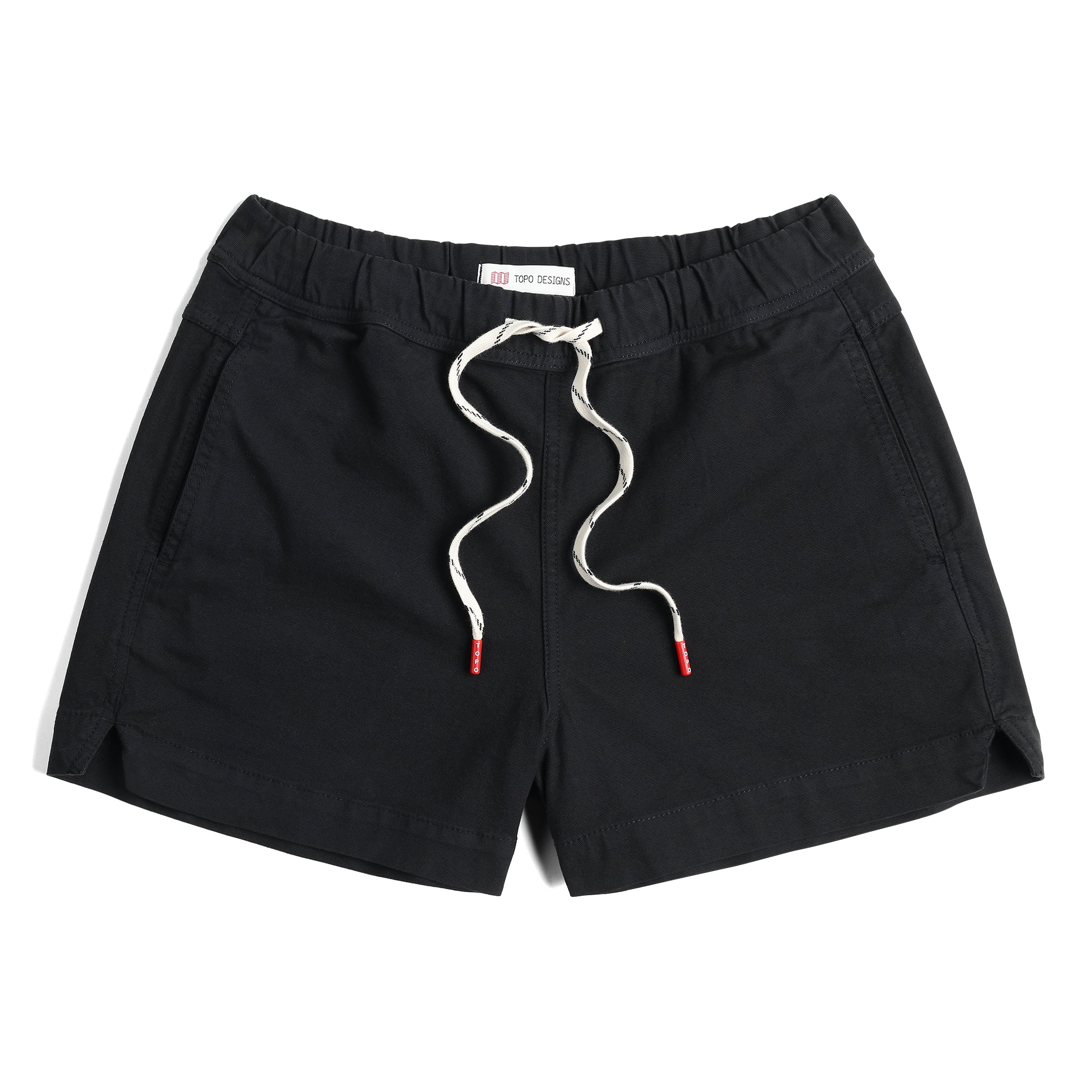 Vorderansicht der Topo Designs Dirt Shorts - Damen in "Black"