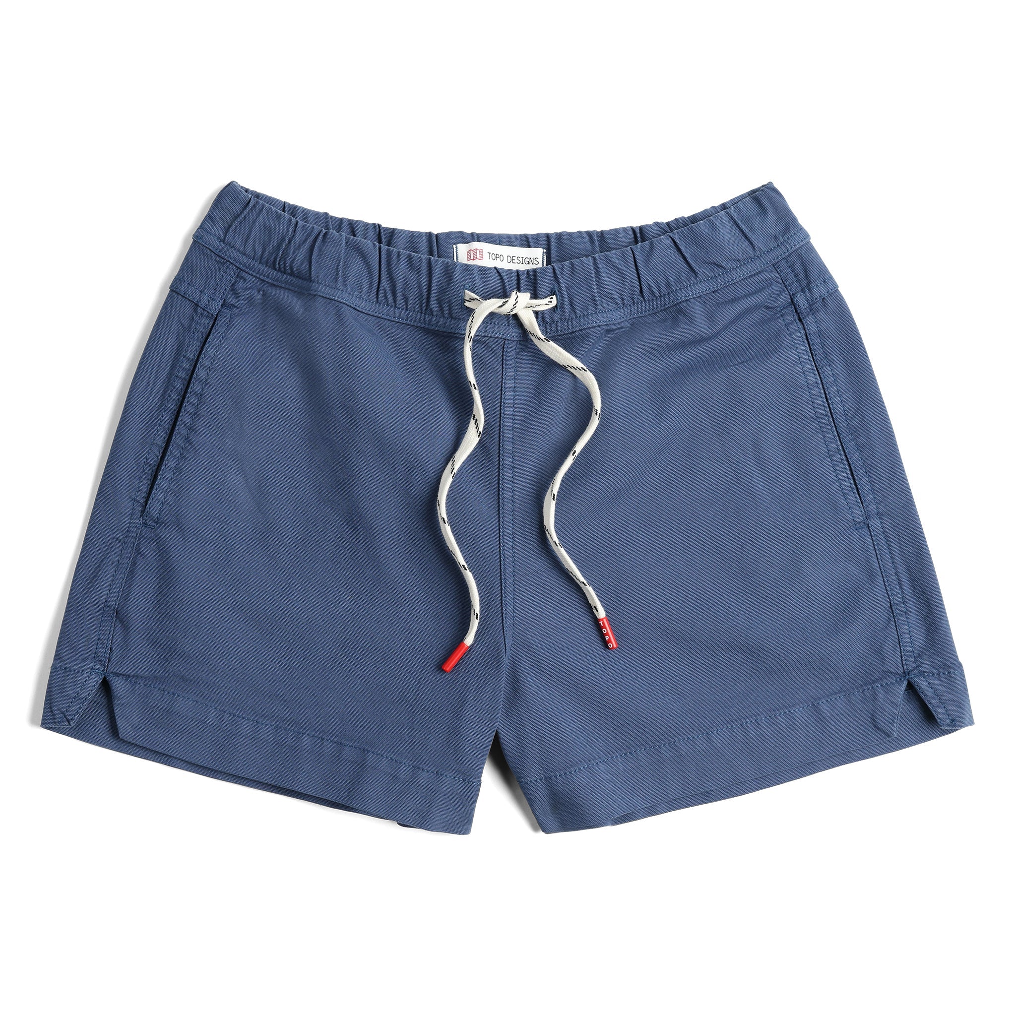 Vorderansicht der Topo Designs Dirt Shorts - Damen in "Dark Denim"