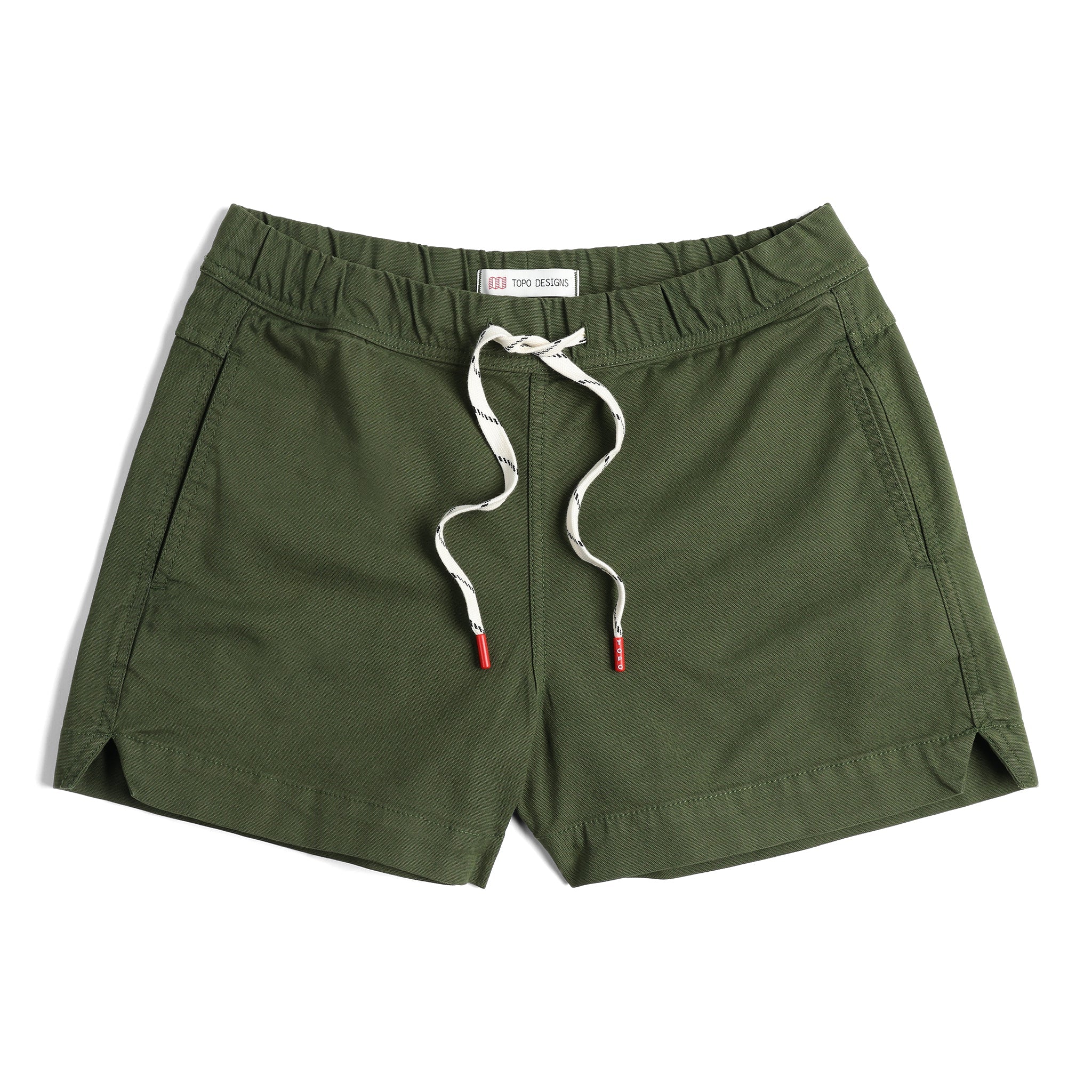 Vorderansicht der Topo Designs Dirt Shorts - Damen in "Olive"