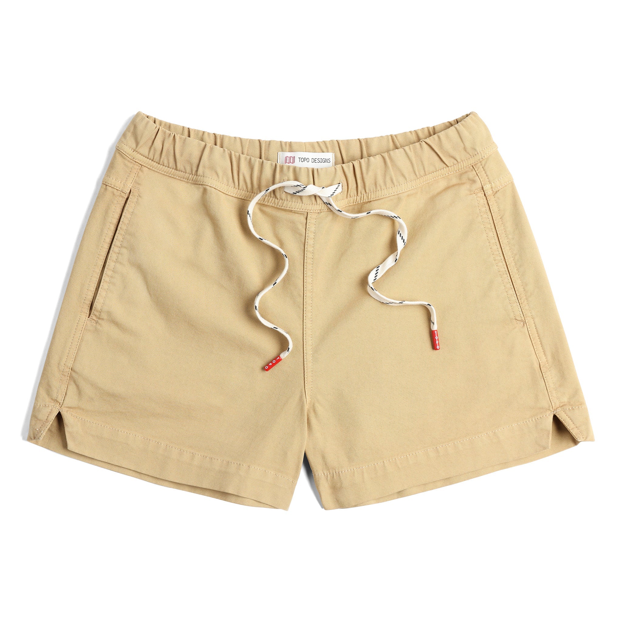 Vorderansicht der Topo Designs Dirt Shorts - Damen in "Sahara"