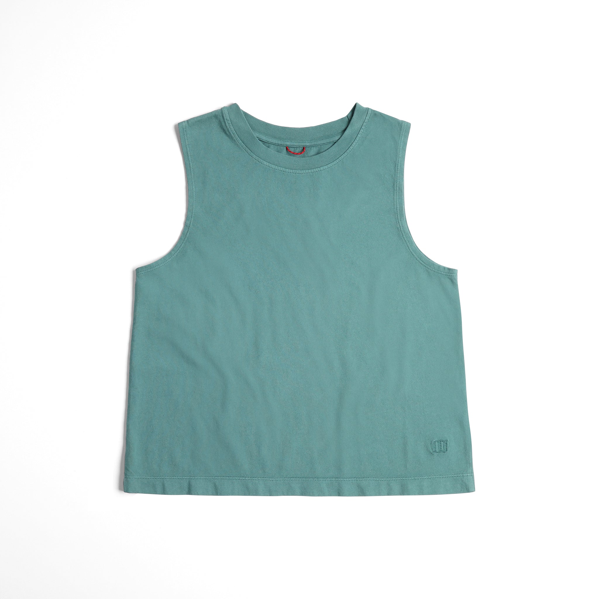 Frontansicht des Topo Designs Dirt Tank - Damen in "Sea Pine"