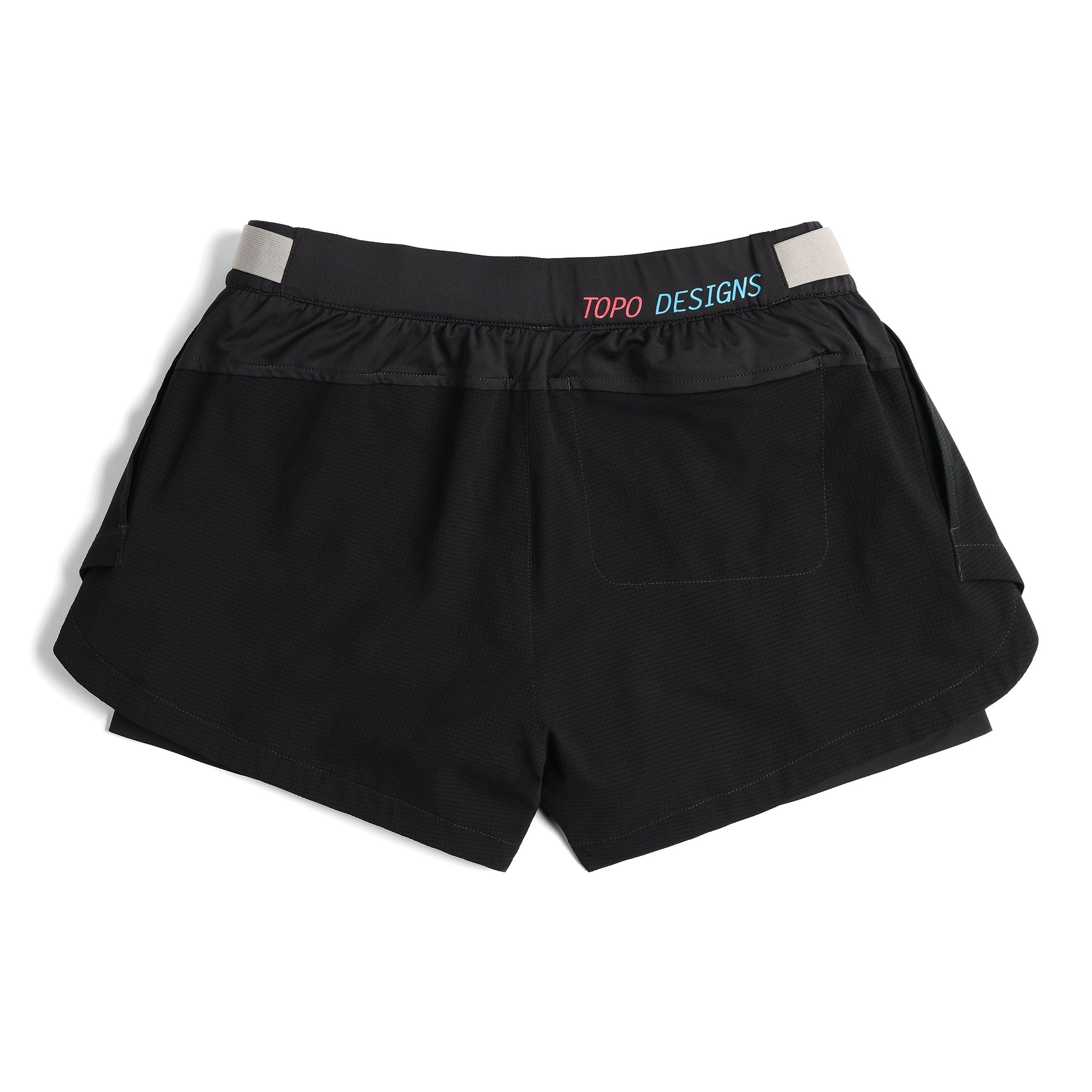 Rückansicht der Topo Designs Global Trek Shorts - Damen in "Black"