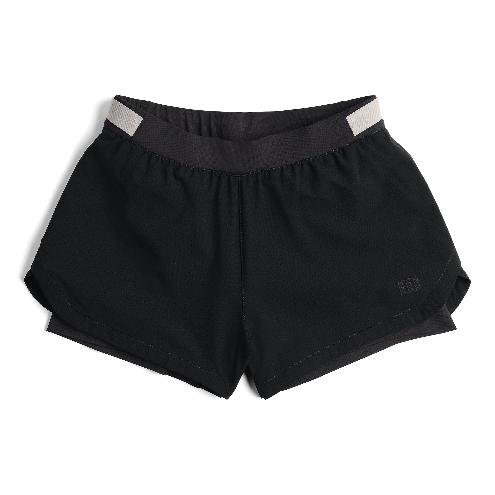 Vorderansicht der Topo Designs Global Trek Shorts - Damen in "Black"