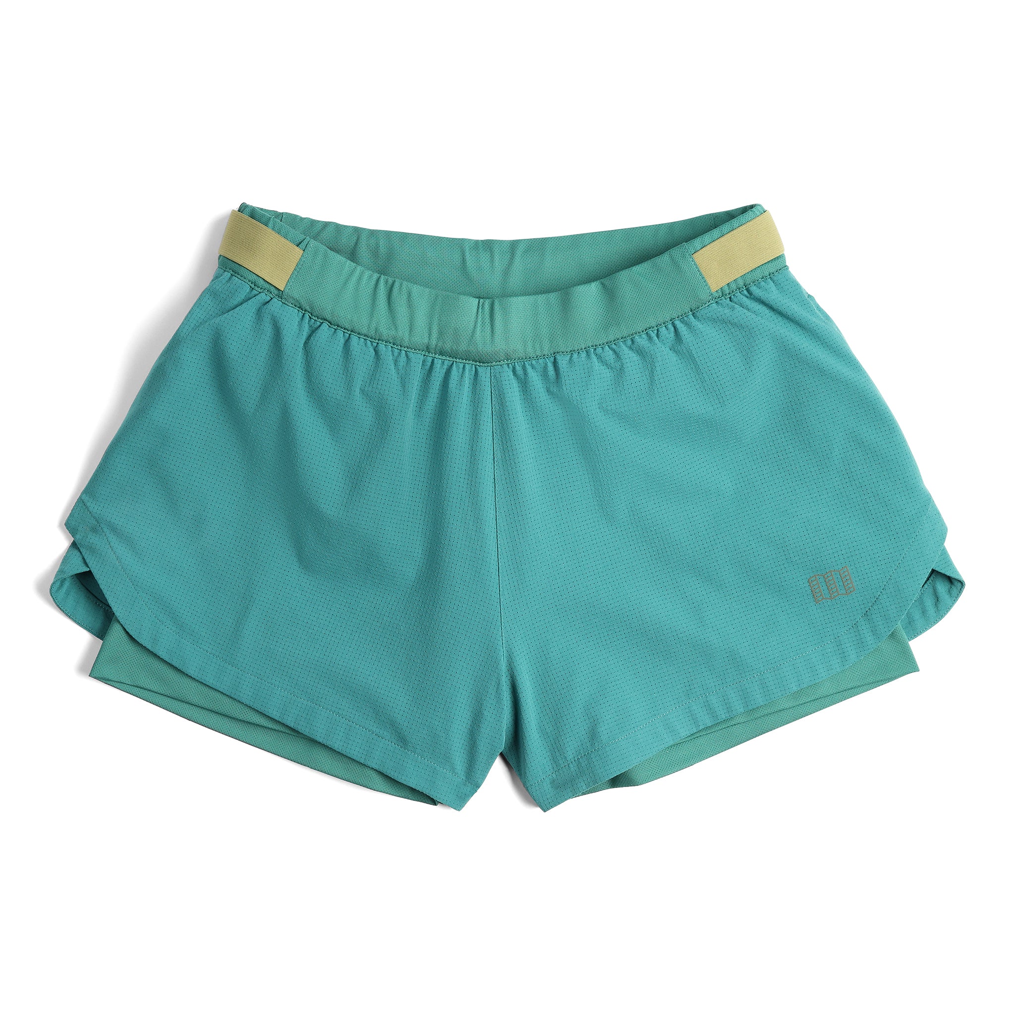 Vorderansicht der Topo Designs Global Trek Shorts - Damen in "Caribbean"