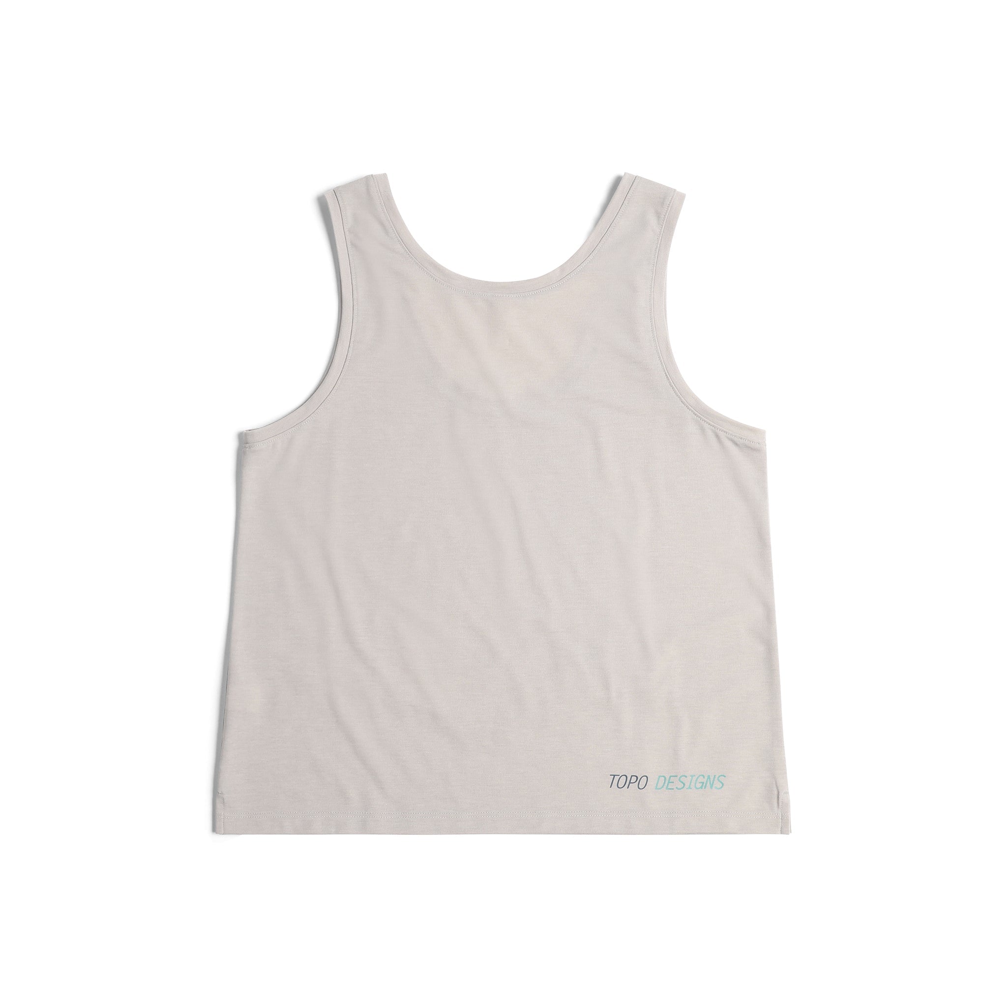 Rückansicht des Topo Designs Global Flip Reverse Tek Tank - Damen in "Light Gray"