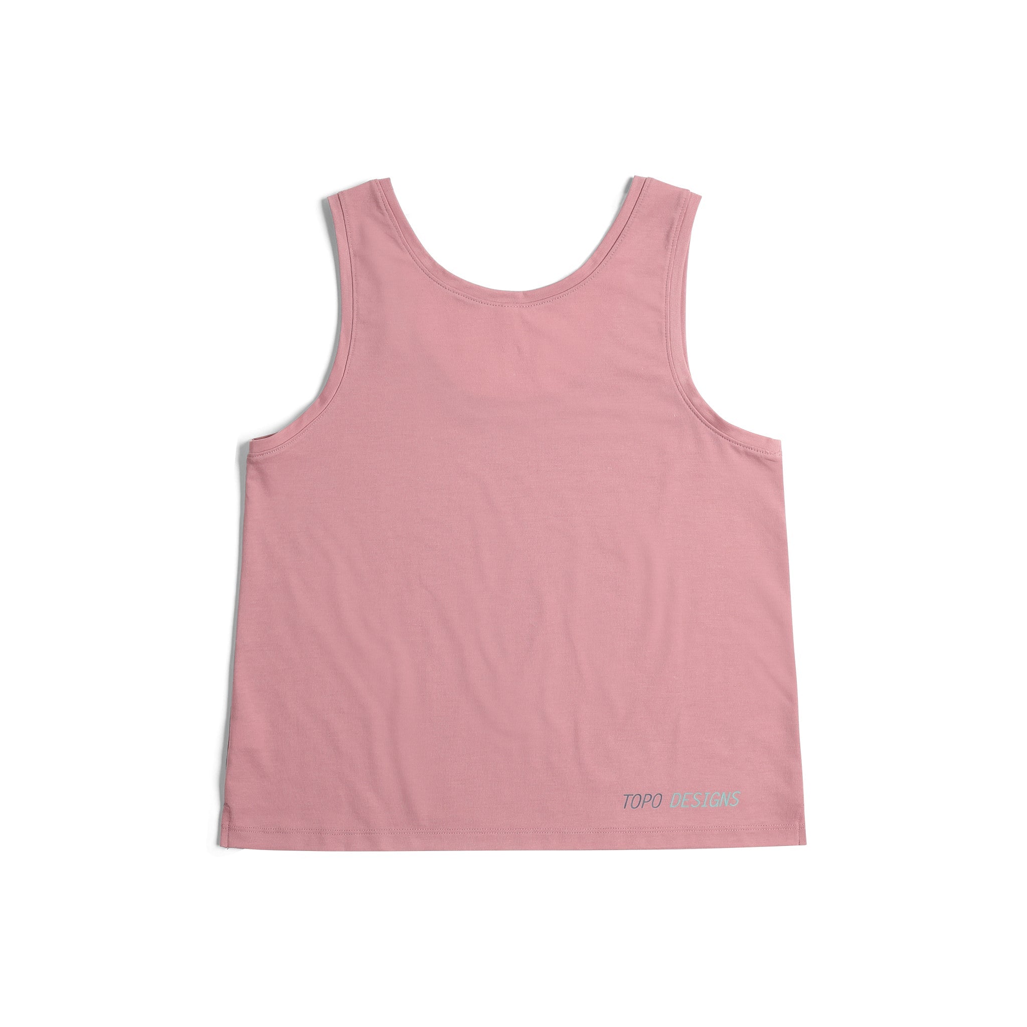 Rückenansicht des Topo Designs Global Flip Reverse Tek Tank - Damen in "Rose"