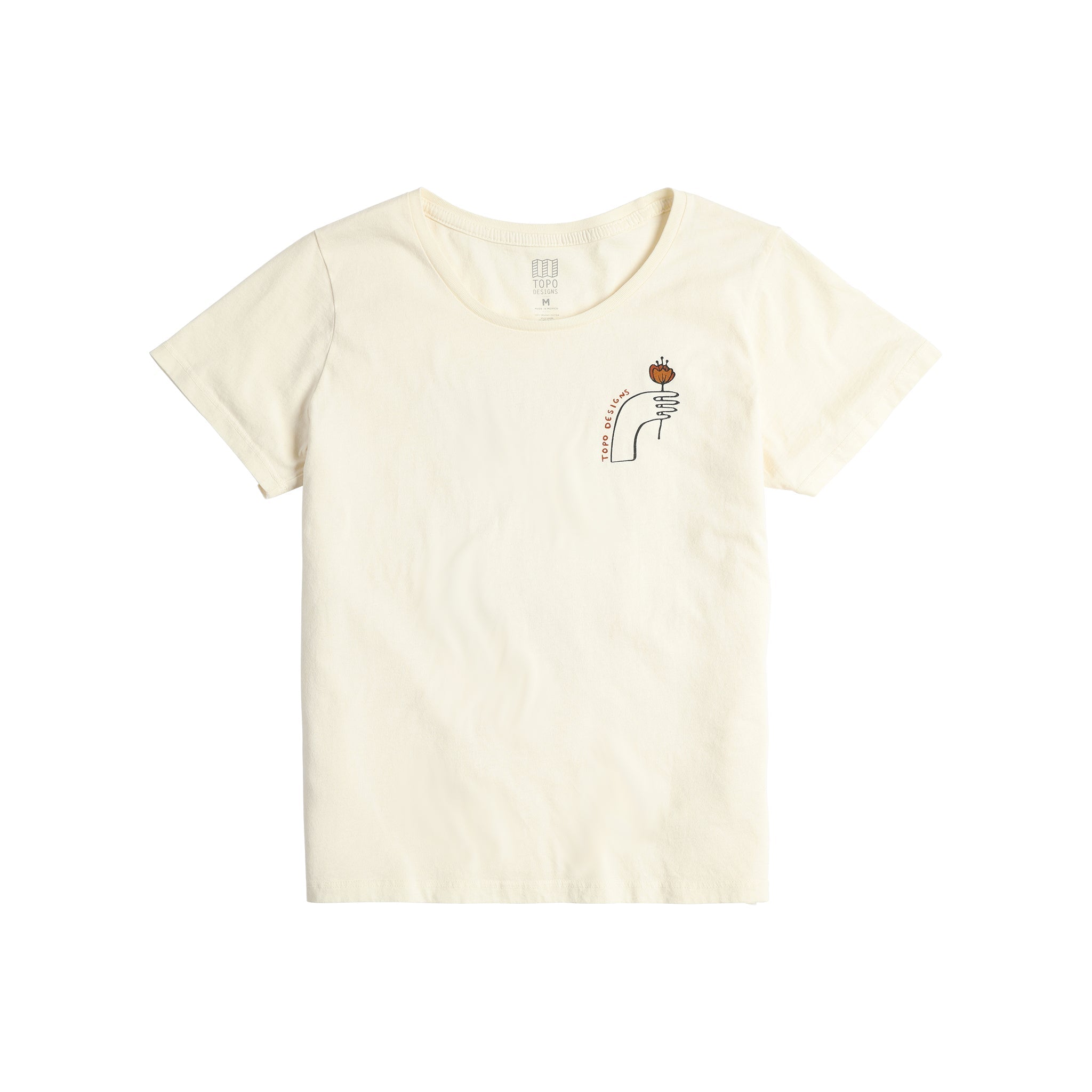 Vorderansicht des Topo Designs Meadow Tee - Damen in "Natural"