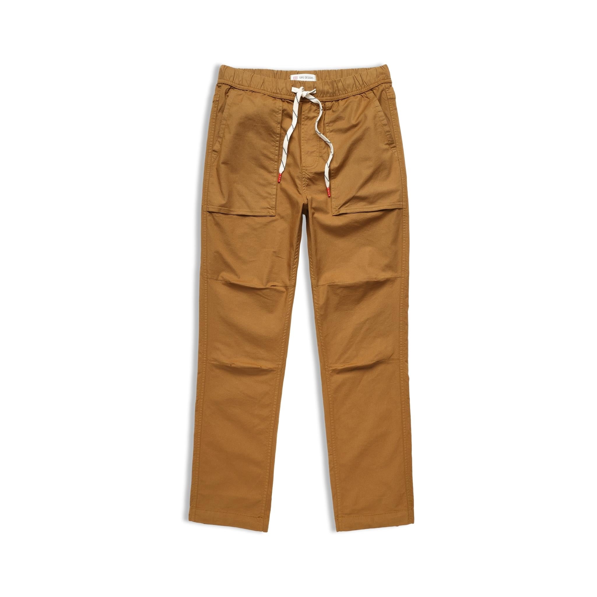 Vorderansicht der Topo Designs Desert Hose - Herren in "Dark Khaki"