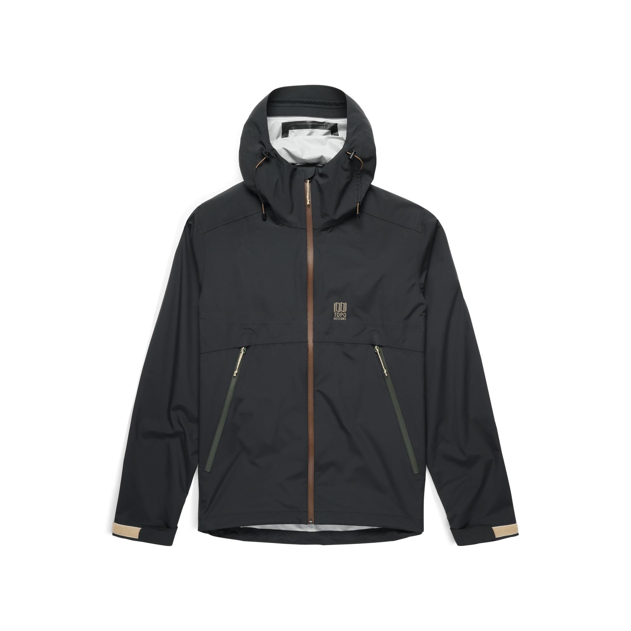 Vorderansicht der Topo Designs Global Jacket - Herren in "Schwarz / Neutral"