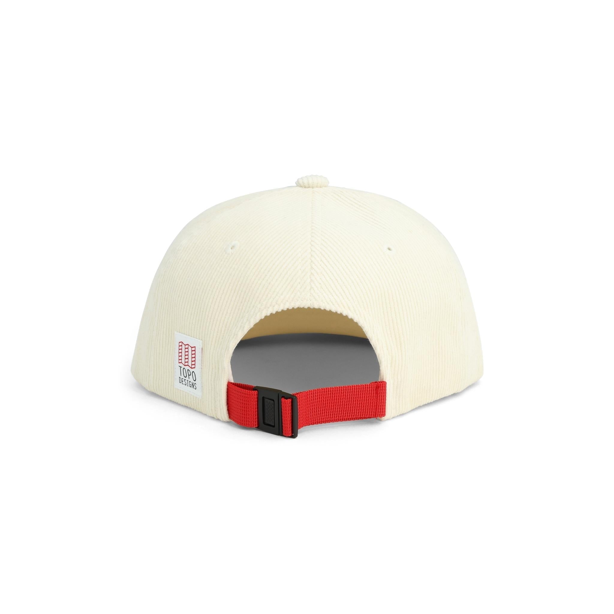 Rückansicht des Topo Designs Cord Trucker Hut in "Bone White"