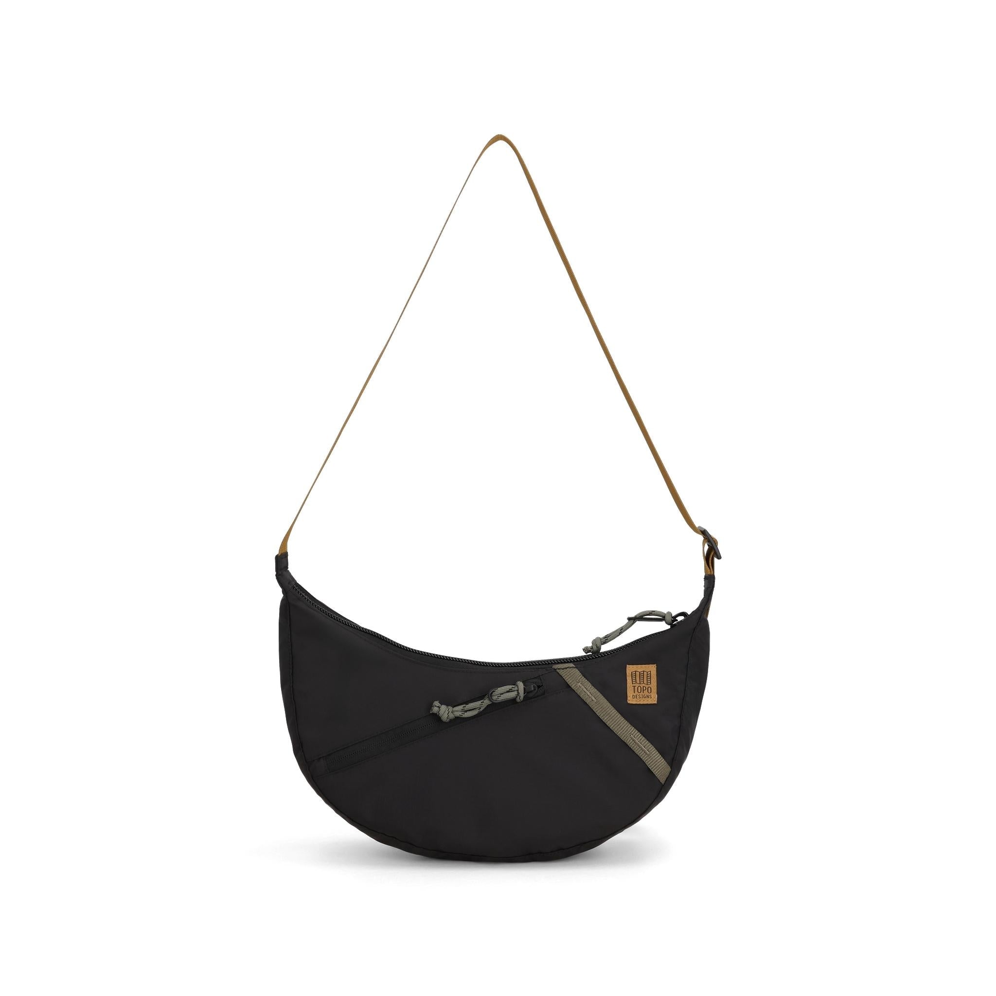 Vorderansicht der Topo Designs Moonlight Crossbody Bag in "Schwarz / Neutral"