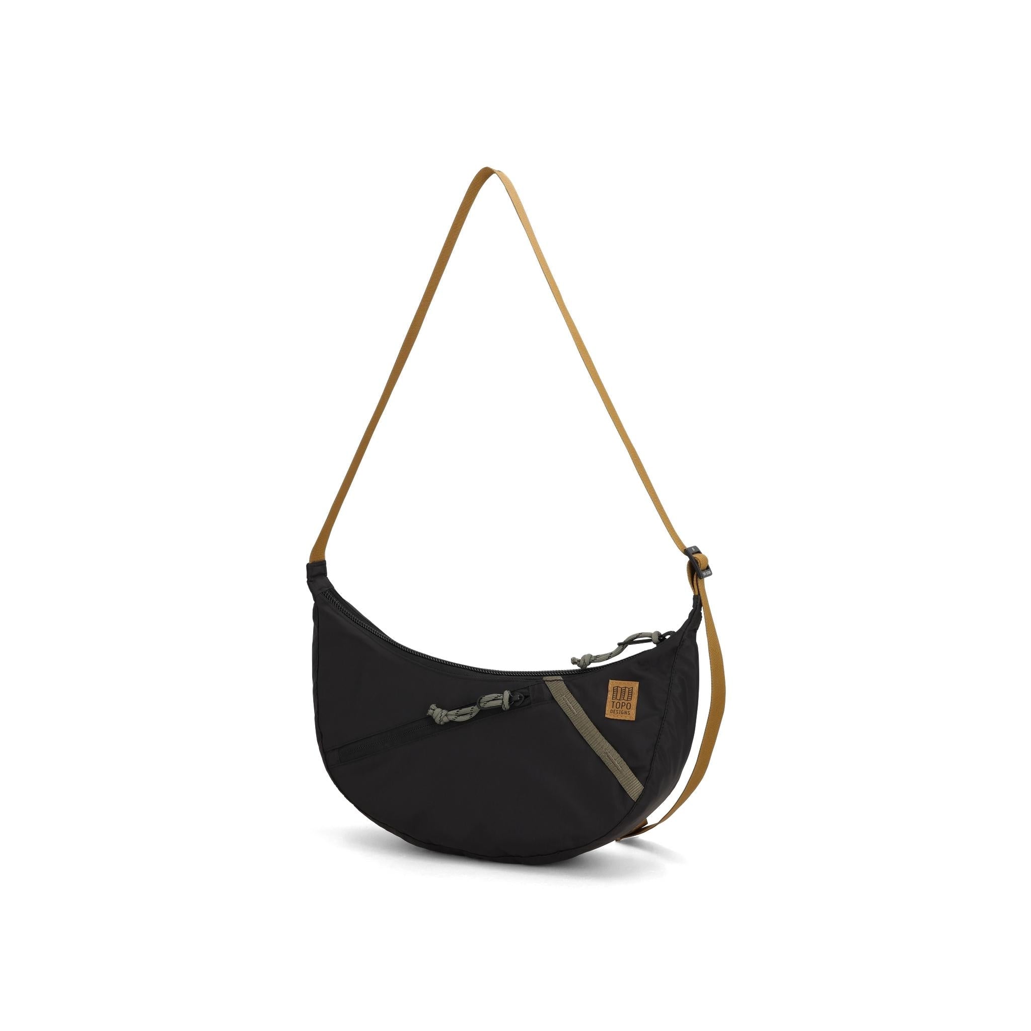 Vorderansicht der Topo Designs Moonlight Crossbody Bag in "Schwarz / Neutral"