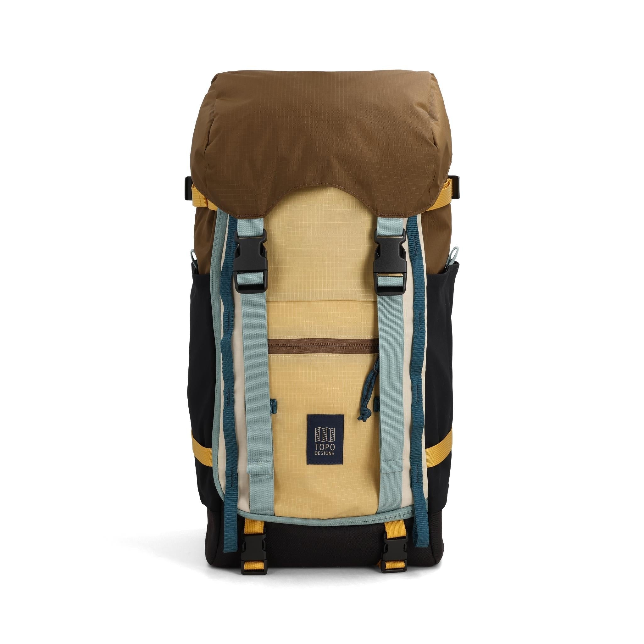 Frontansicht des Topo Designs Rover Trail Pack 22L in "Desert Palm / Sahara"