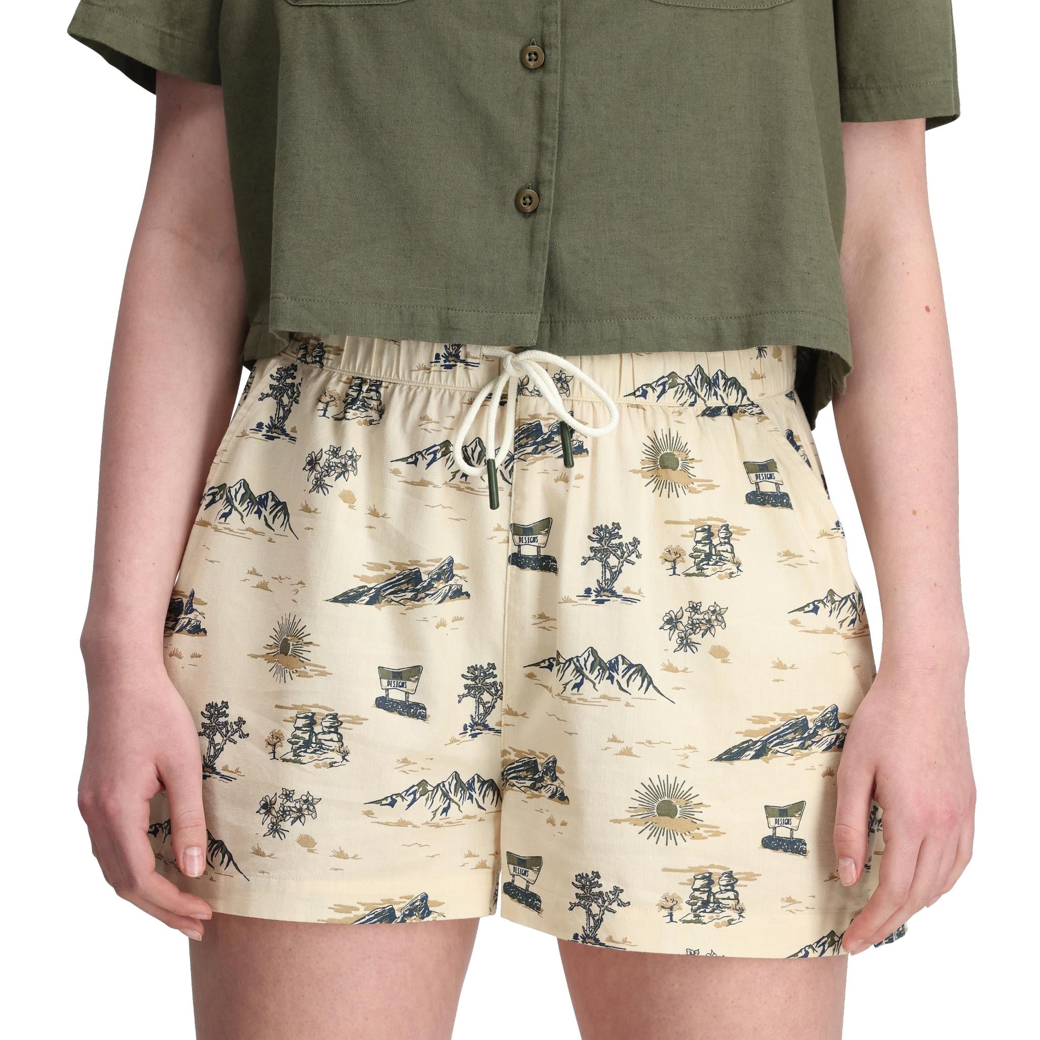 Allgemeine Detailaufnahme der Topo Designs Daytripper Shorts - Damen in "Westbound"