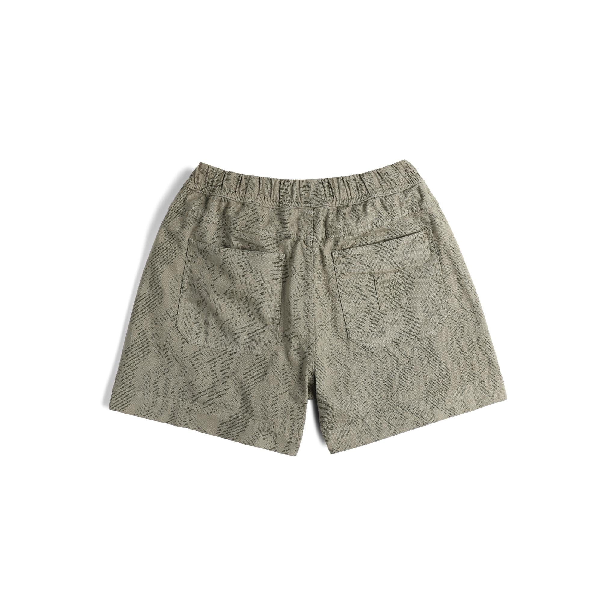 Rückansicht der Topo Designs Dirt Shorts - Damen in "Getrocknetes Salbei Flussbett"