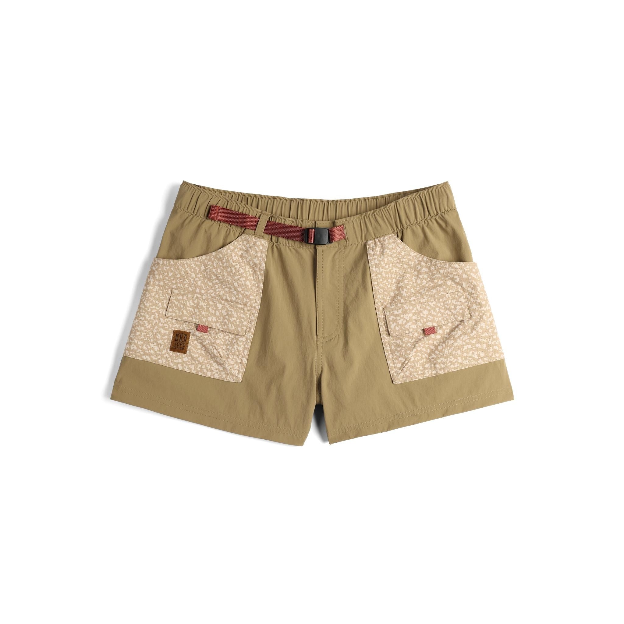 Vorderansicht der Topo Designs Retro River Shorts - Damen in "Elmwood / Crackle"