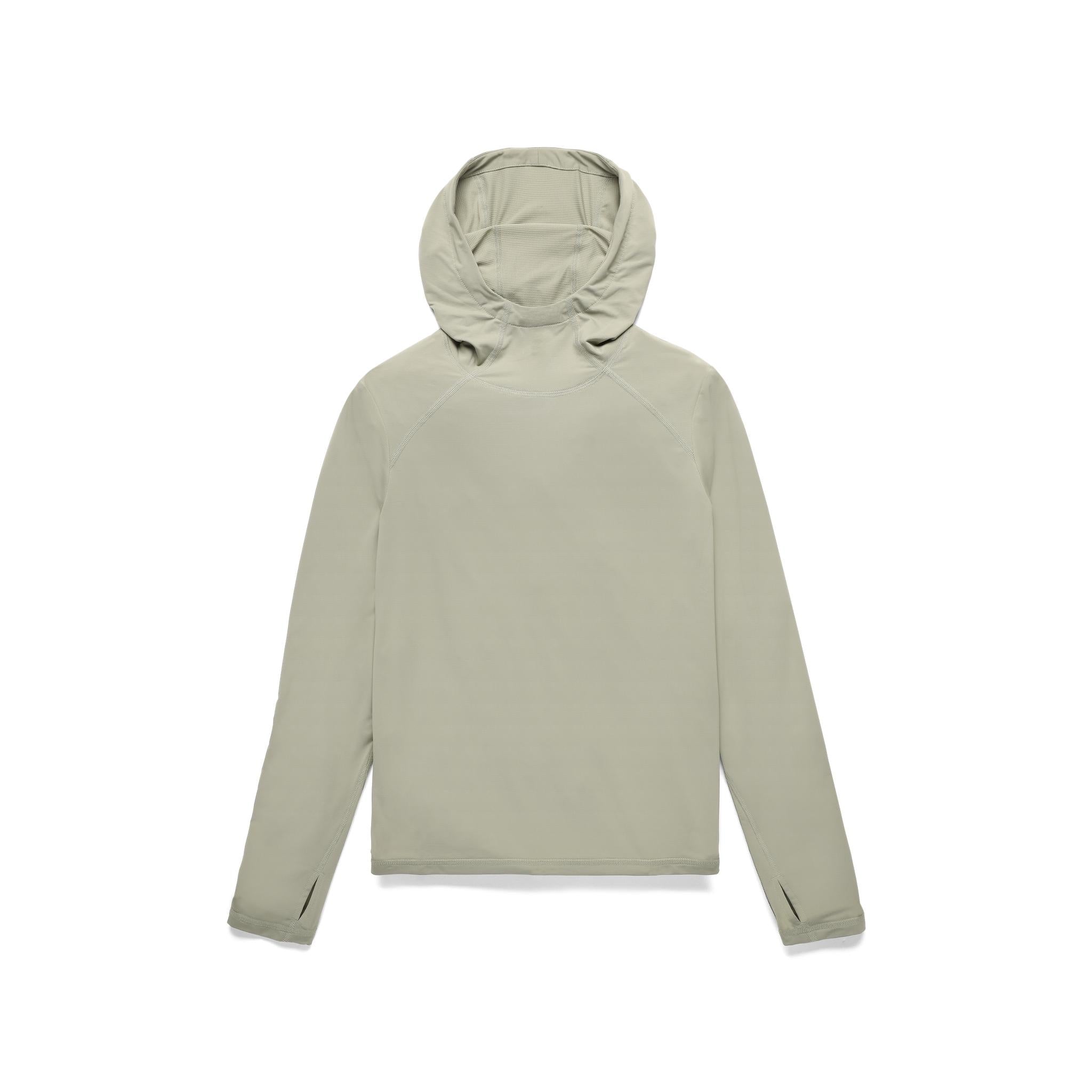 Vorderansicht des Topo Designs Sun Hoodie - Damen in "Dried Sage"