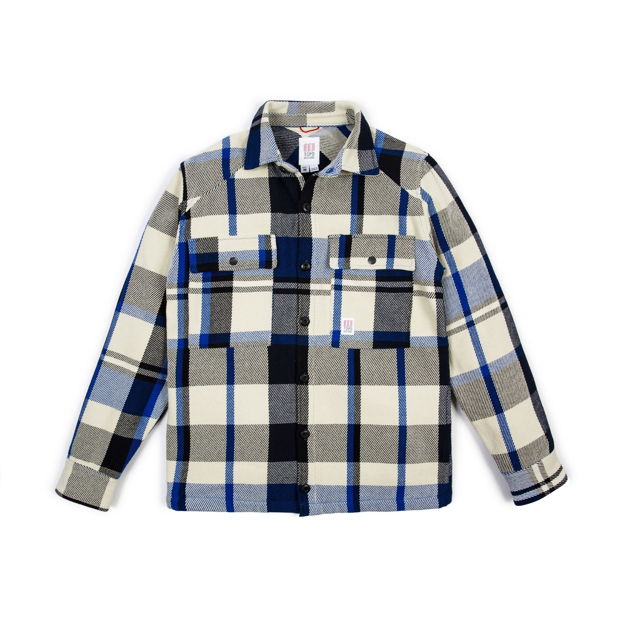 Topo Designs Herren Mountain Shirt Jacke in "Natural / Black Plaid".