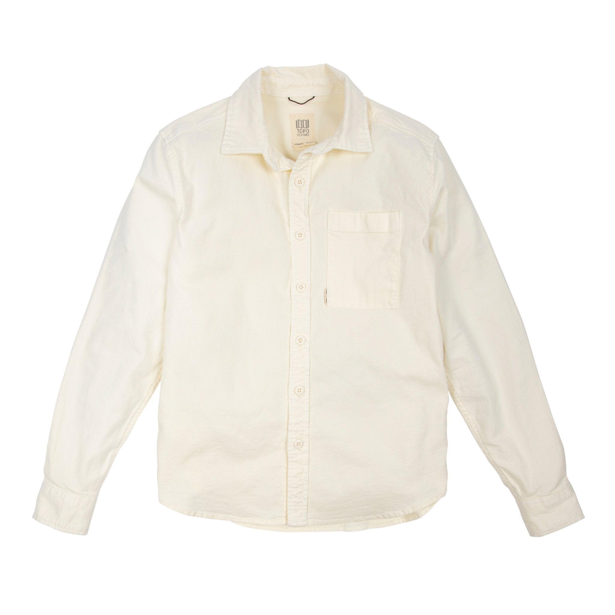 Produktfoto der Vorderseite des Topo Designs Damen Dirt Shirt in Natural white.