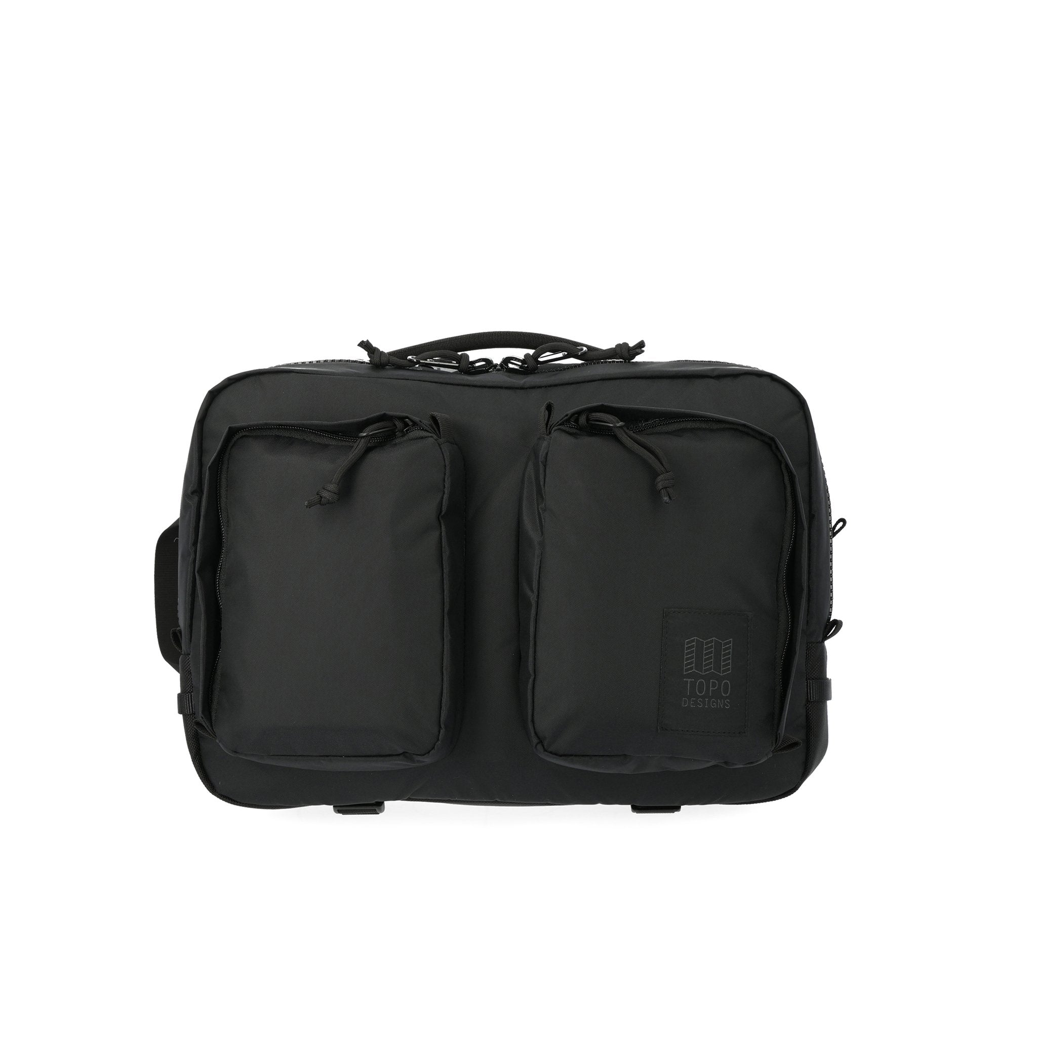 Topo Designs Global Briefcase konvertierbarer Laptop-Reiserucksack in "Black" Nylon.