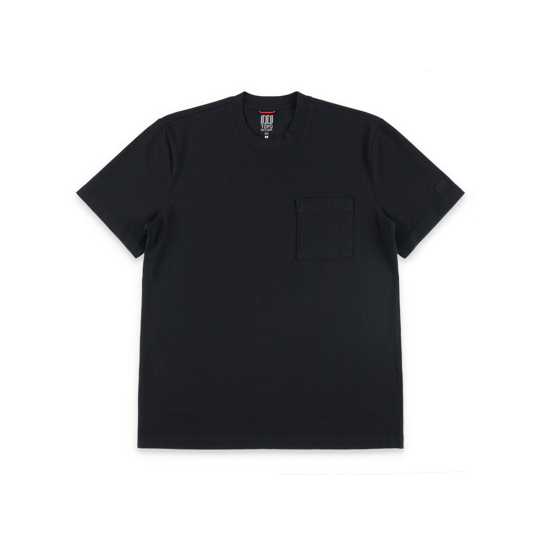 Topo Designs Herren Dirt Pocket Tee Kurzarm-T-Shirt aus 100% Bio-Baumwolle in "schwarz".