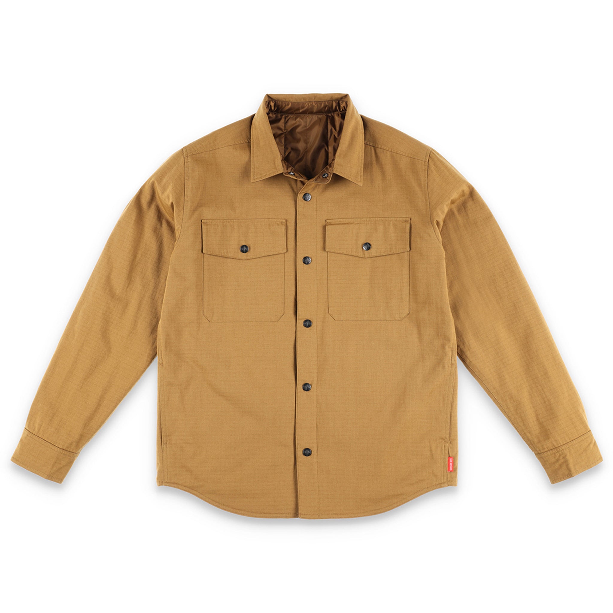 Topo Designs Herren Insulated Reversible Shirt Jacket in "dark khaki" braun