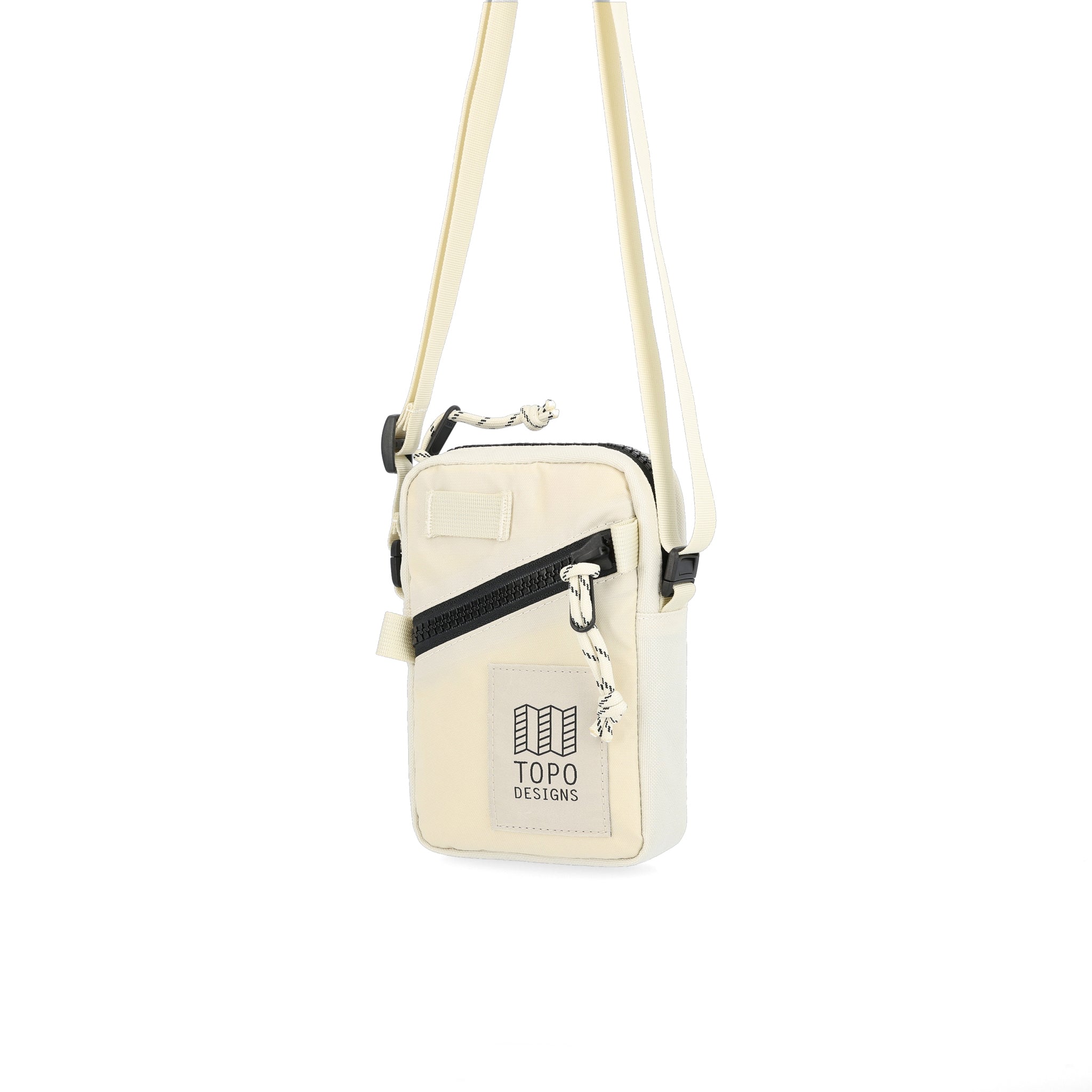 Topo Designs Mini Shoulder Bag Crossbody Reisetasche aus "Bone White" recyceltem Nylon.