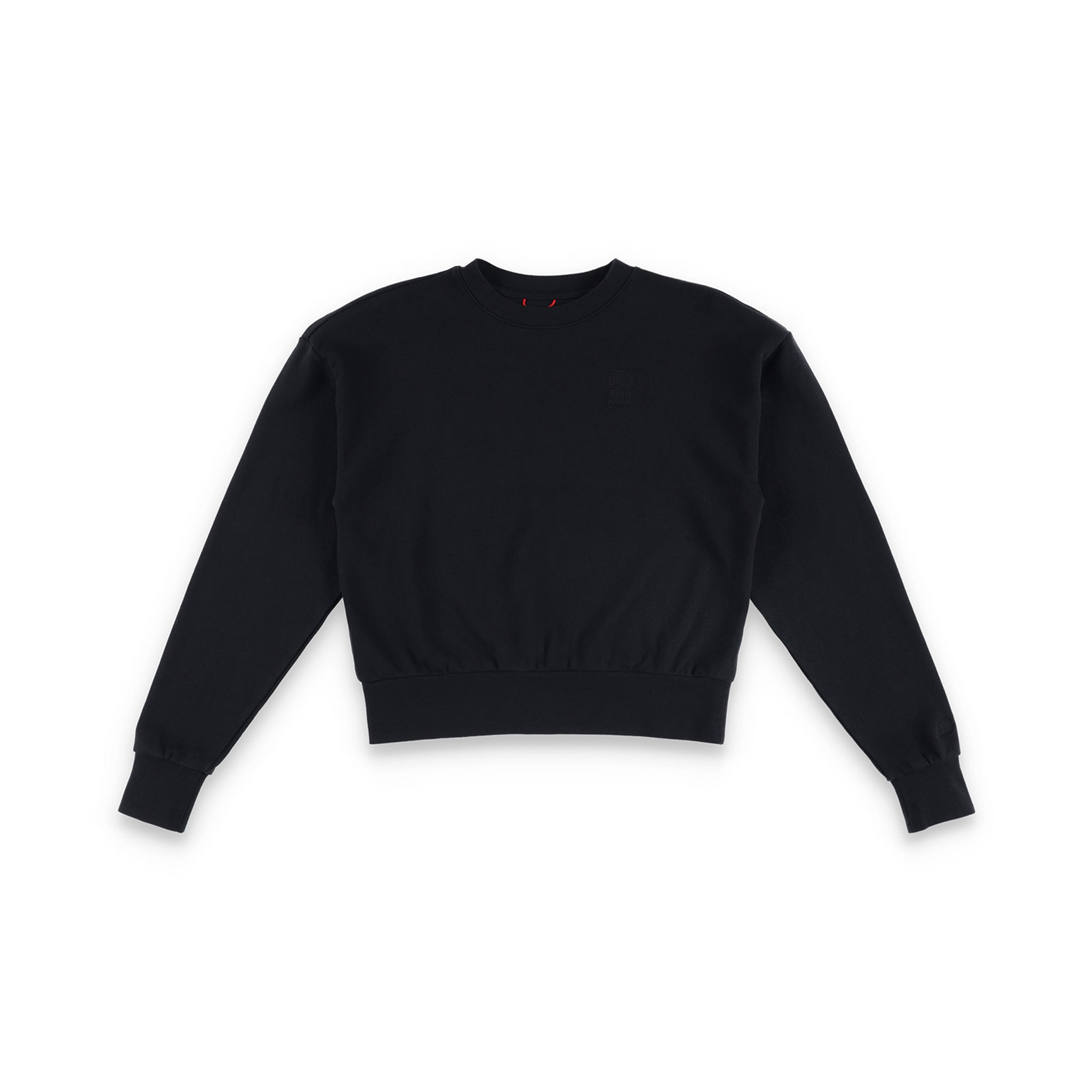 Topo Designs Damen Dirt Crew Sweatshirt aus 100% Bio-Baumwolle French Terry in "schwarz".