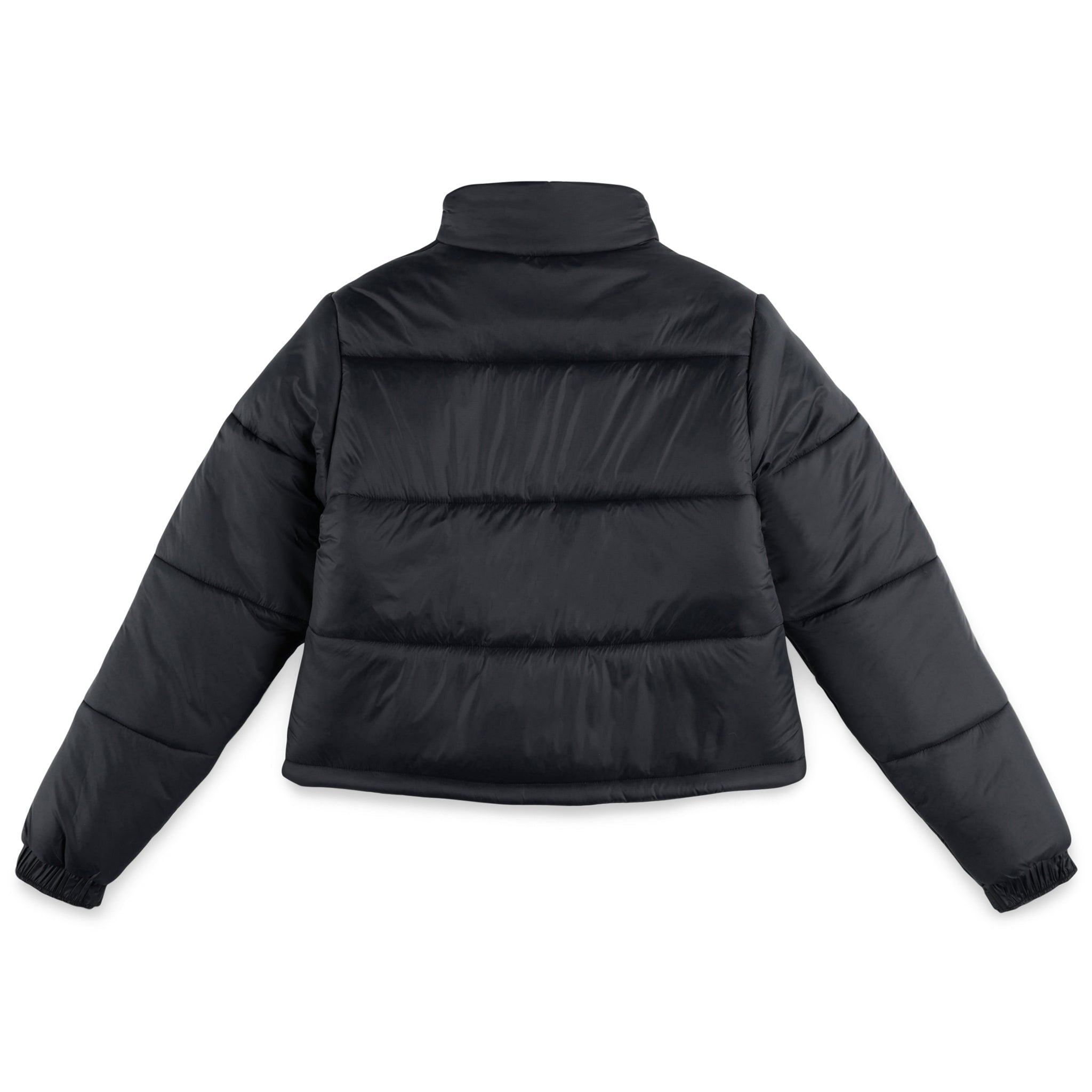 Rückseite von Topo Designs Damen Puffer recycelte isolierte Jacke in "Black"