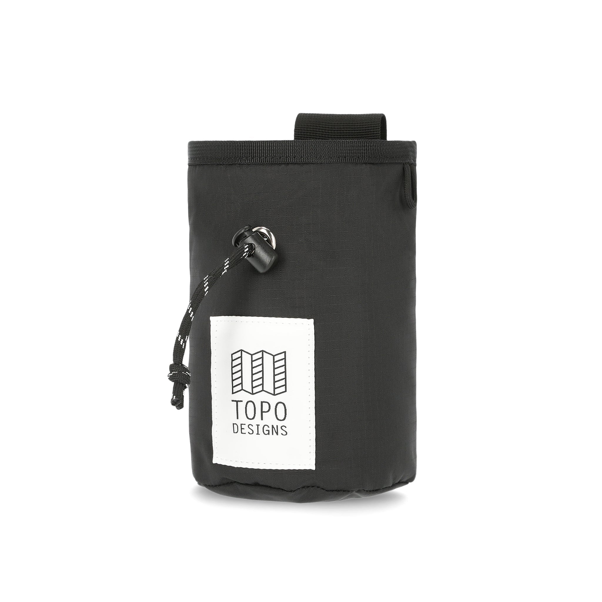 Topo Designs Mountain Chalk Bag zum Klettern und Bouldern aus leichtem, recyceltem "Black"-Nylon.