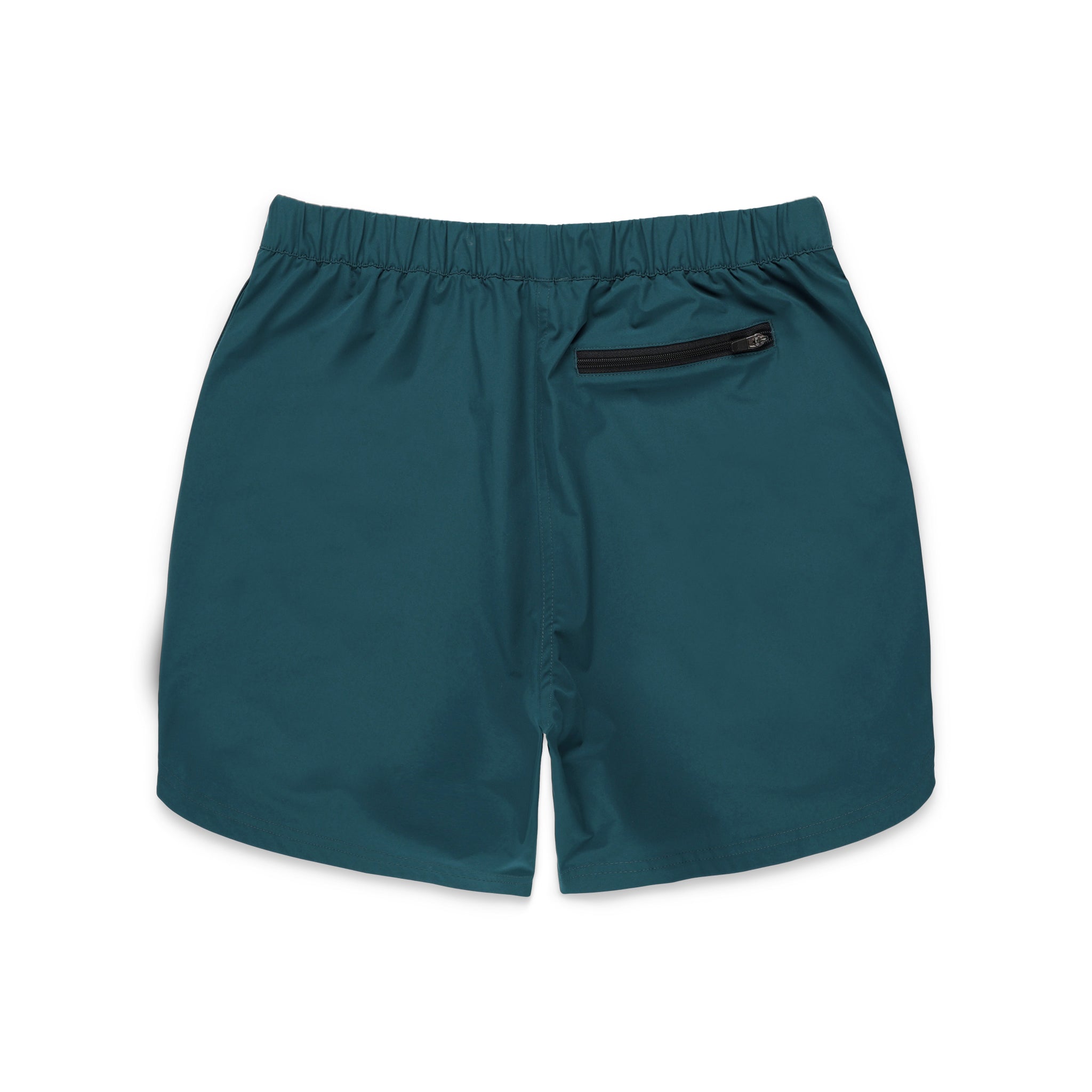 Rückseite der Topo Designs Herren River Shorts Leichte, schnell trocknende Badehose in "Pond Blue".