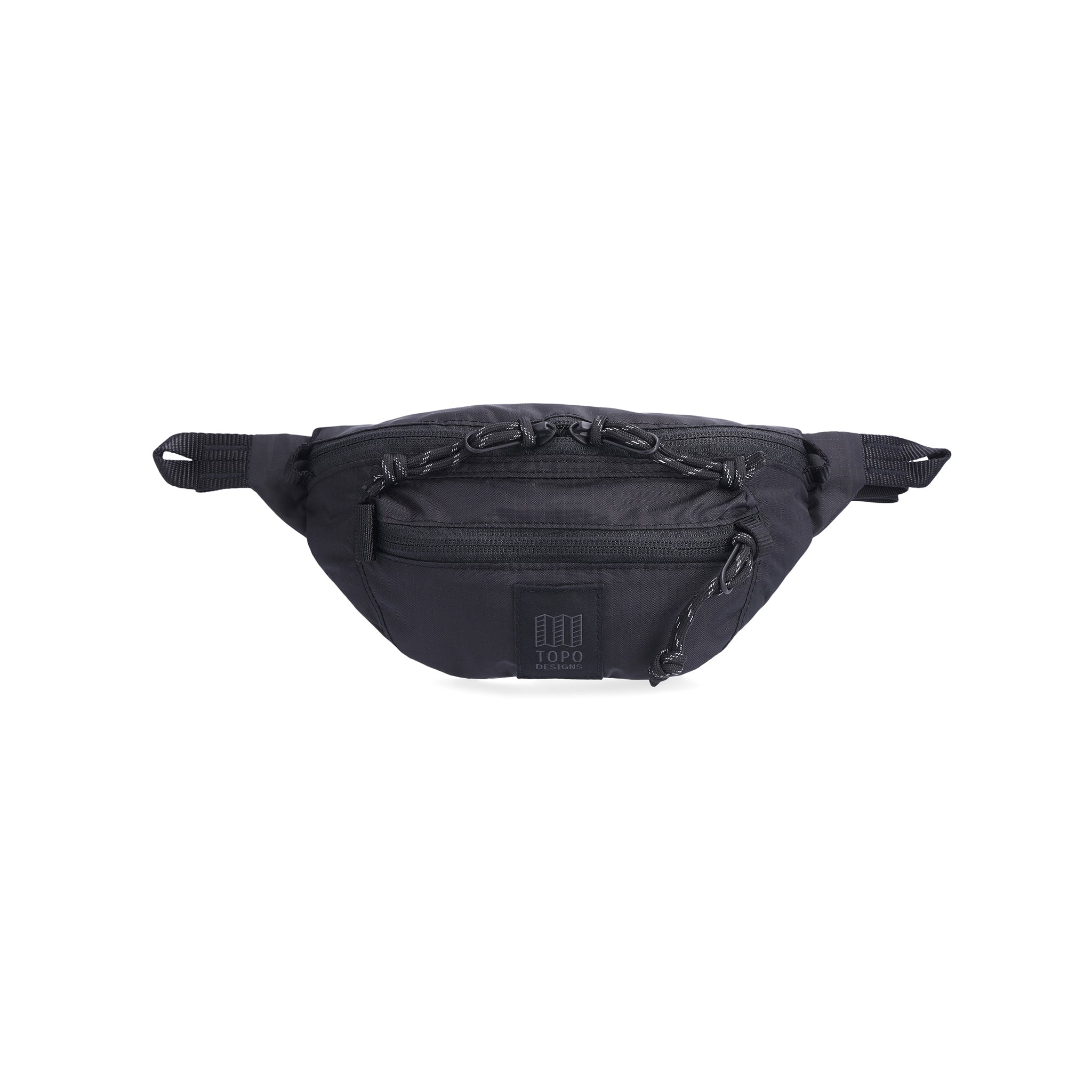 Topo Designs Mountain Waist Pack aus leichtem, recyceltem "Black / Black"-Nylon.