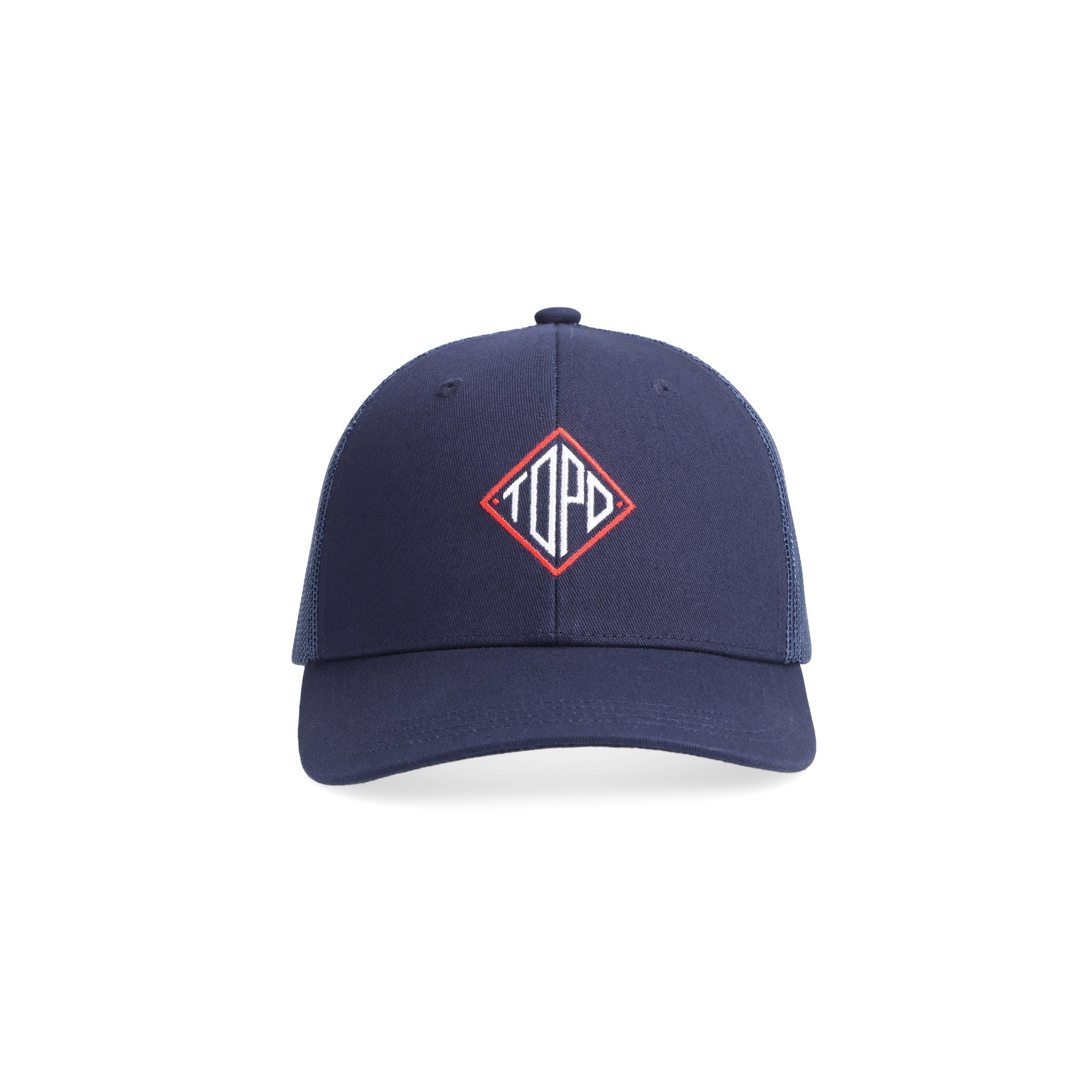 Topo Designs Diamond Logo Trucker Hut in "Marine"