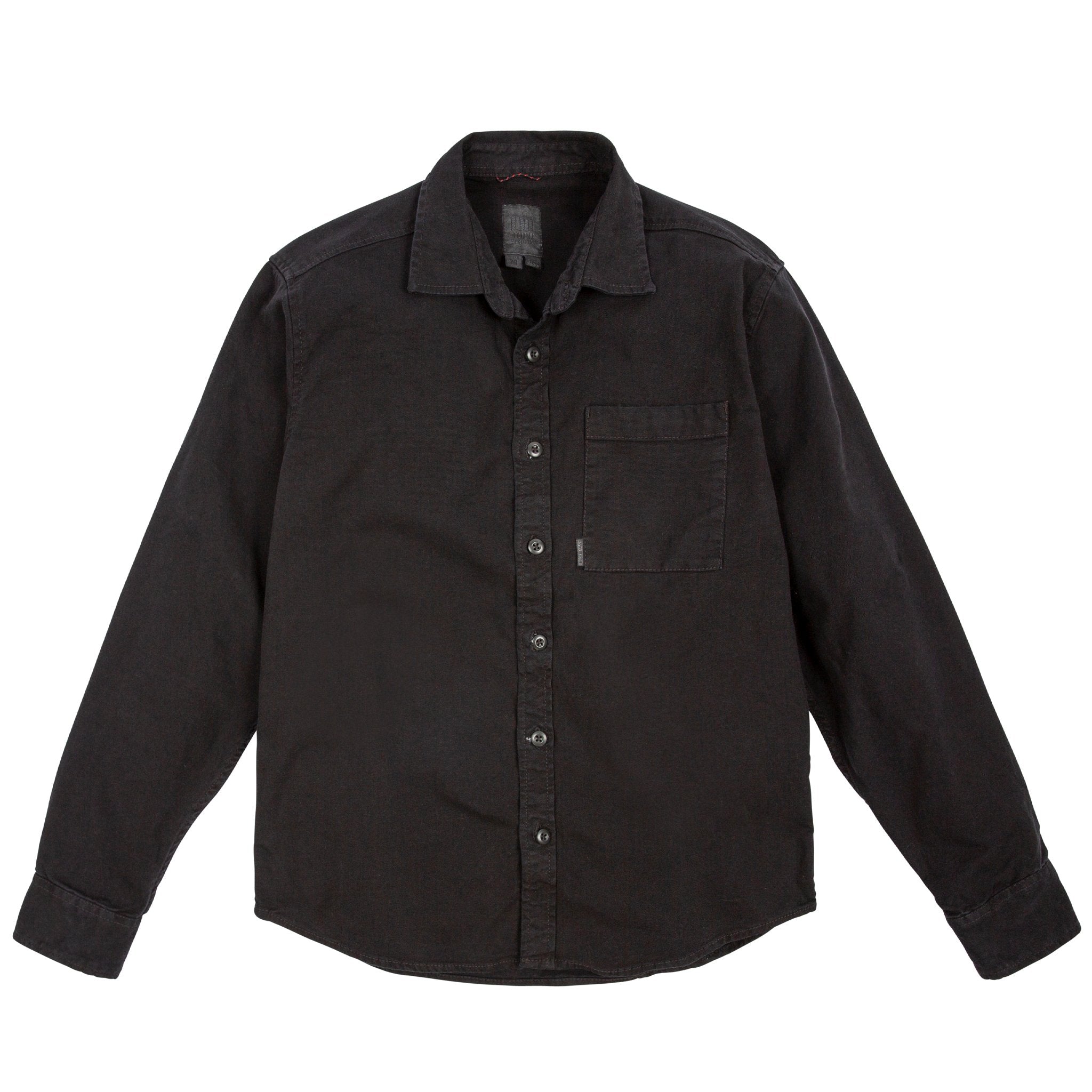 Produktfoto der Vorderseite des Topo Designs Herren Dirt Shirt in "Black".