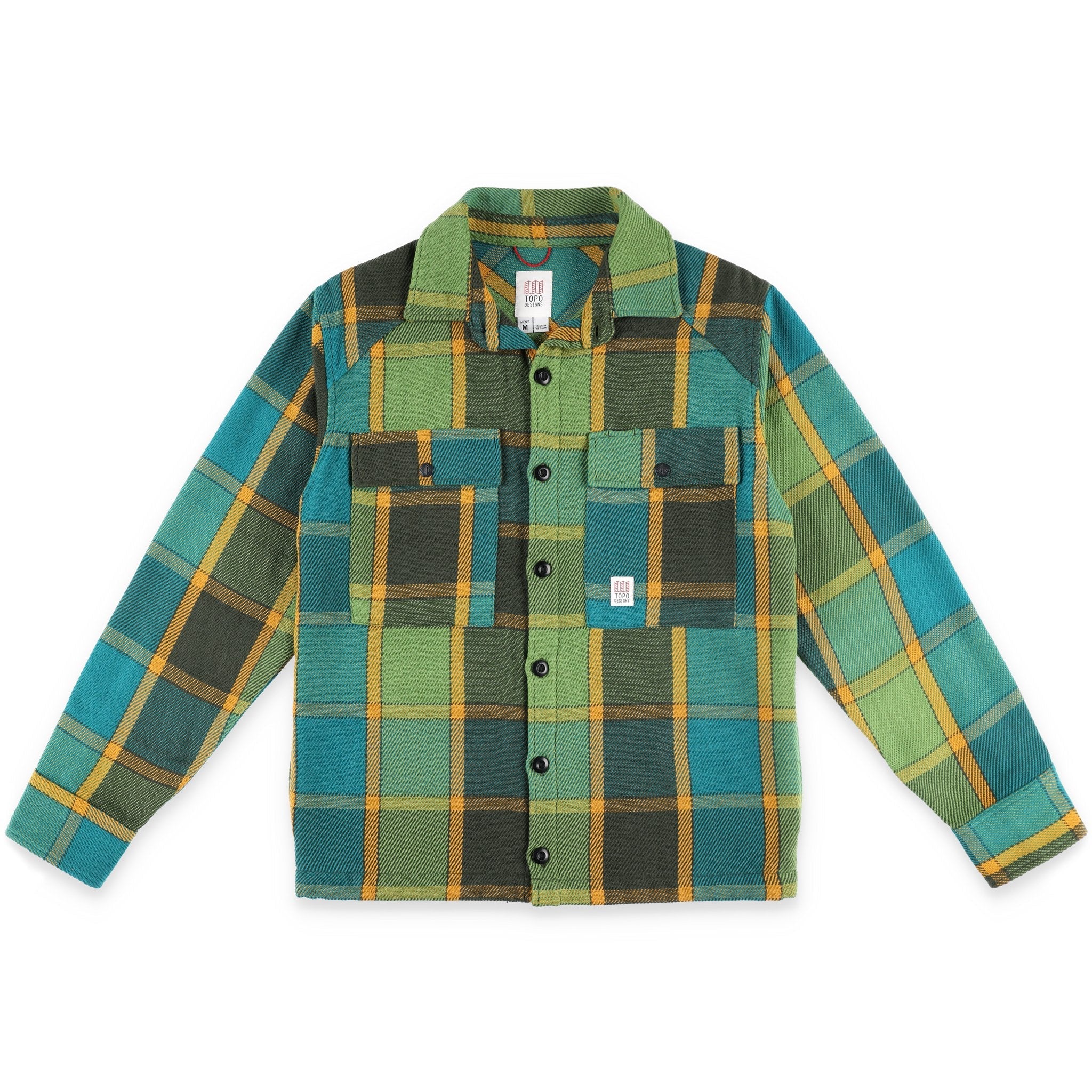 Topo Designs Hommes Mountain Chemise Veste en Olive green gold plaid