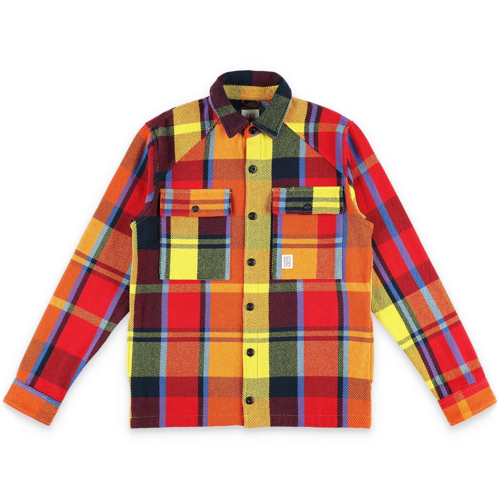 Topo Designs Hommes Mountain Chemise Veste à carreaux jaune moutarde rouge