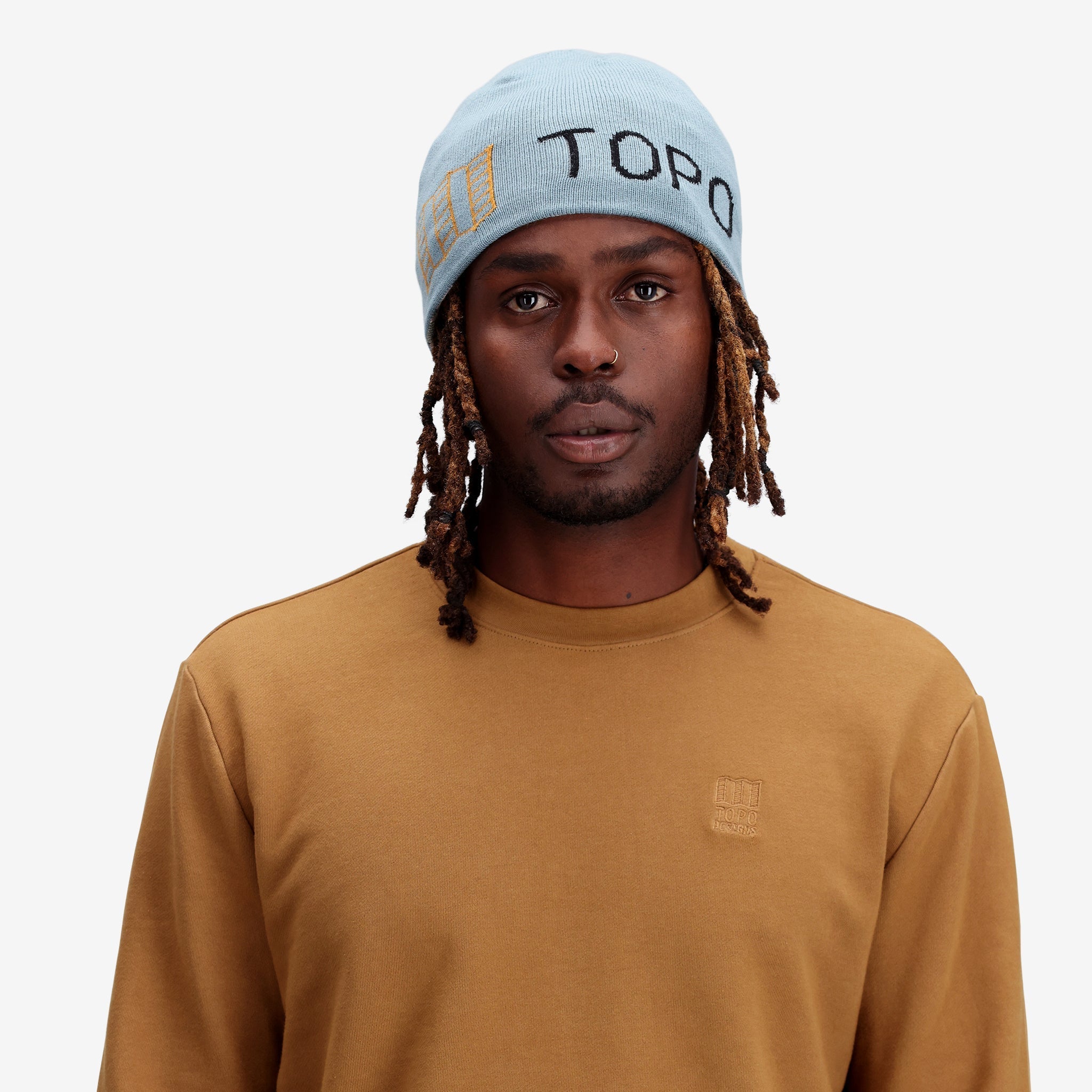 Topo Designs Bonnet ajusté "Sand / Goblin Blue"