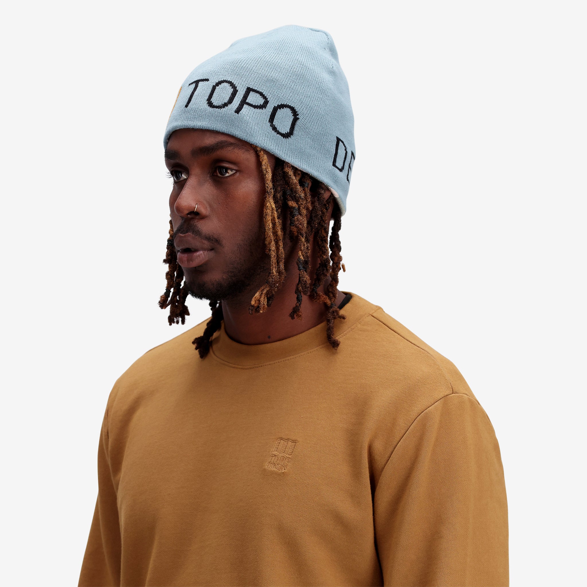 Topo Designs Bonnet ajusté "Sand / Goblin Blue"