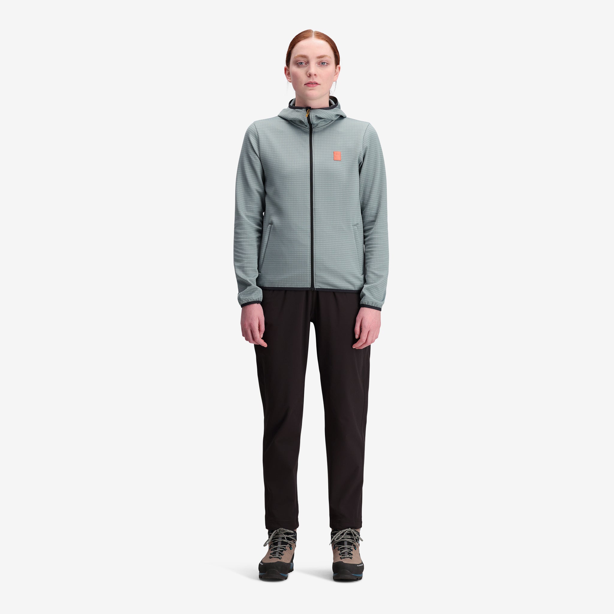 Vue d'ensemble du Global Midlayer Hoodie en "Slate Blue" (bleu ardoise)