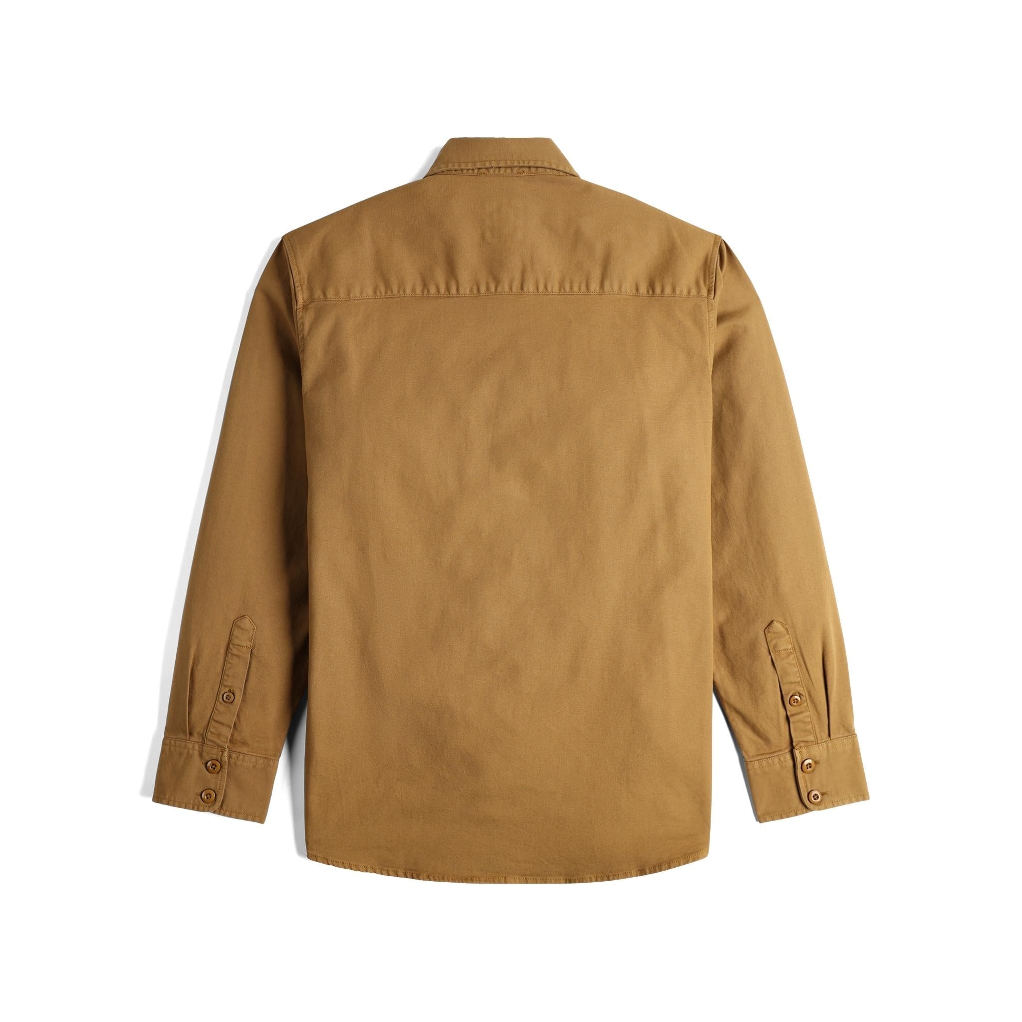 Vue arrière du Topo Designs Dirt vershirt - Hommes  en "Dark Khaki"