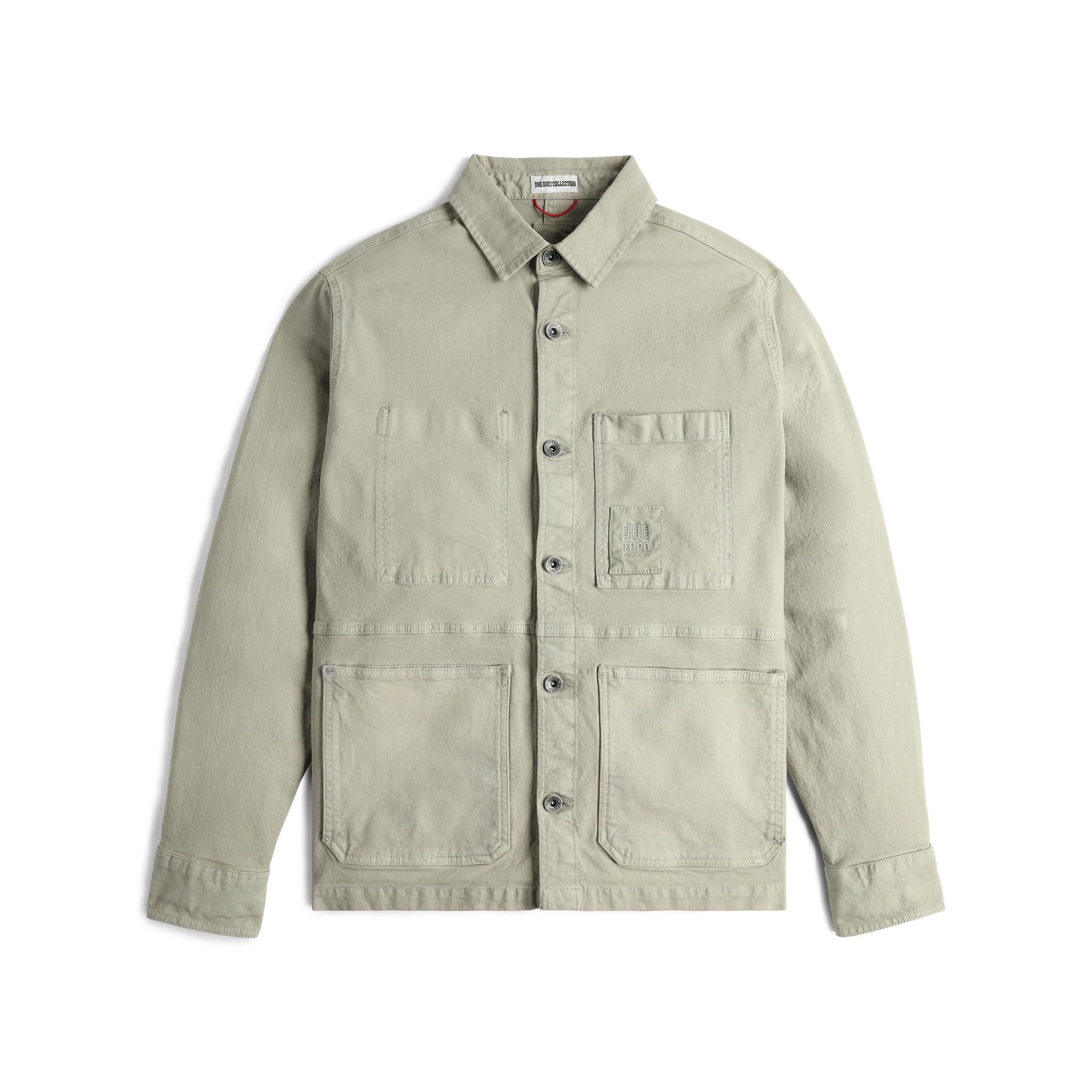 Vue avant de la Veste  Topo Designs Dirt Utility Veste - Hommes  en "Dried Sage" (sauge séchée)