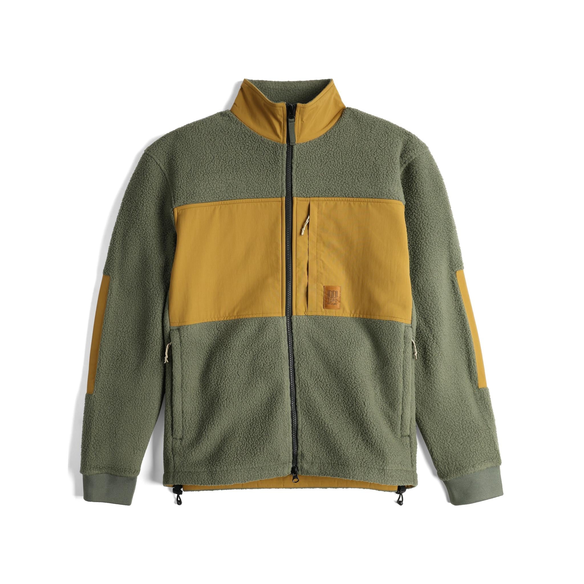 Vue avant de la Veste  Summit Rise Full Zip de Topo Designs - Hommes en "Beetle / Dark Khaki"