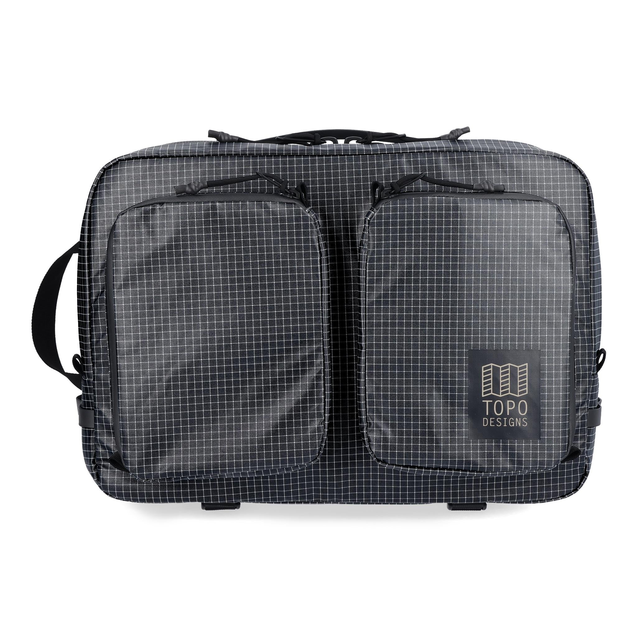 Vue avant de la Briefcase Topo Designs Apex en "Black" (noir)