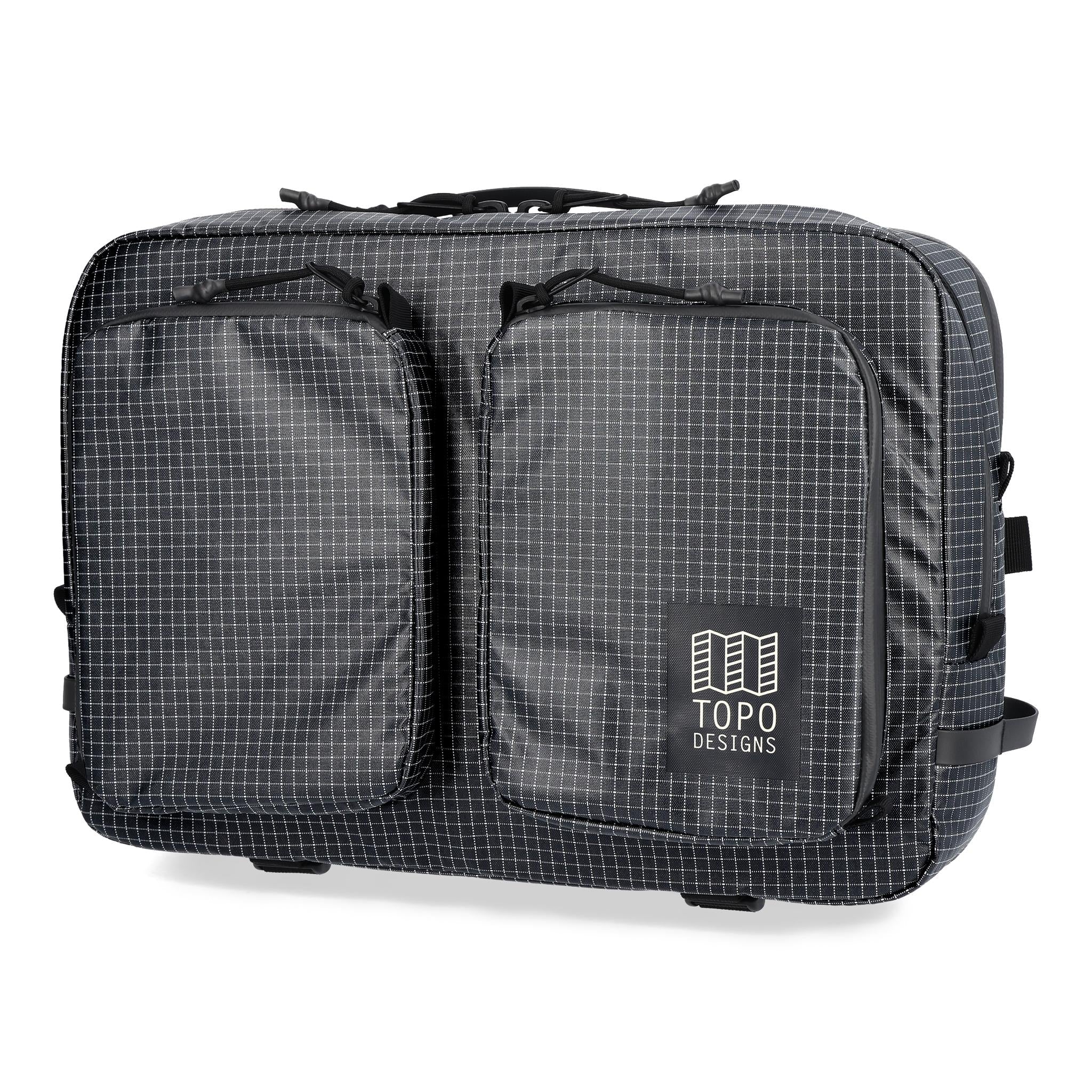 Vue avant de la Briefcase Topo Designs Apex en "Black" (noir)