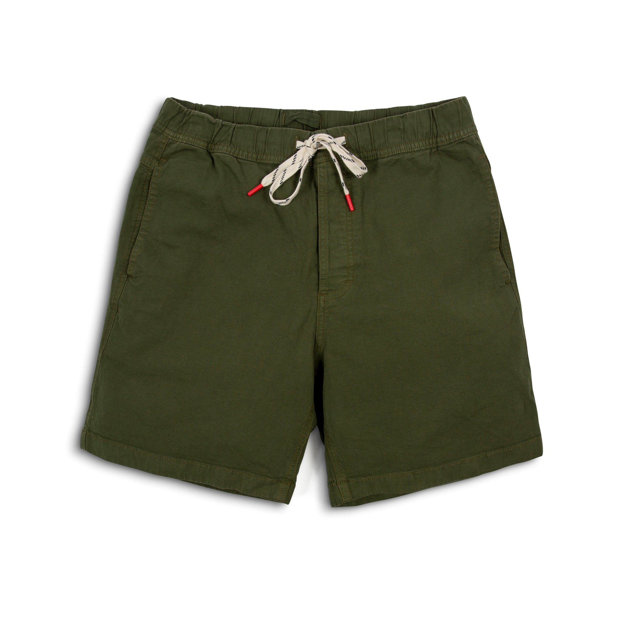 Topo Designs Hommes  Dirt Shorts à cordon de serrage 100% coton biologique en vert "Olive".