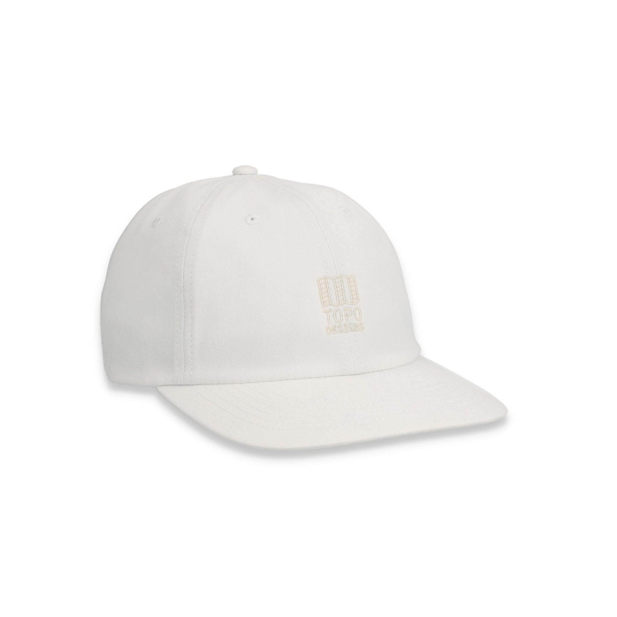 Topo Designs Mountain Ball Cap casquette de baseball en coton avec logo brodé en blanc "Natural".