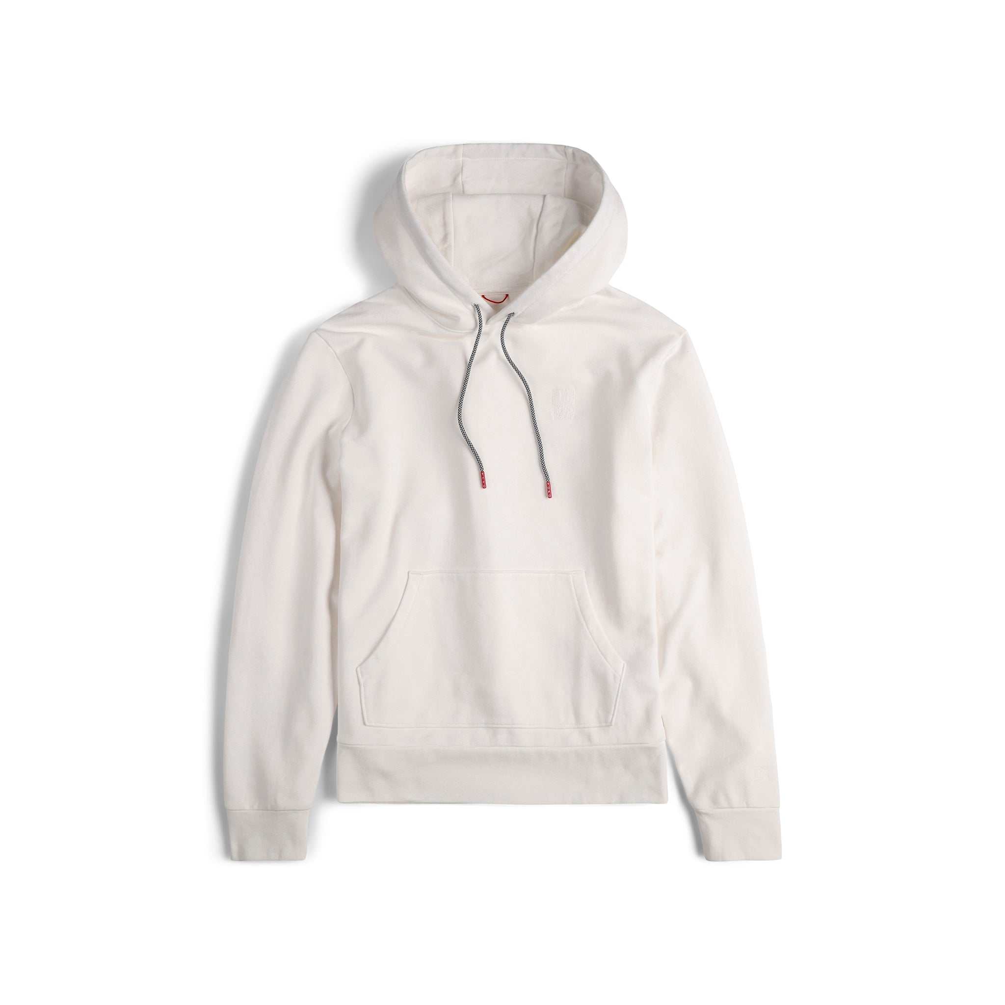 Devant du Topo Designs Hommes Dirt Hoodie Sweat-shirt en éponge française 100% coton biologique en blanc "naturel".